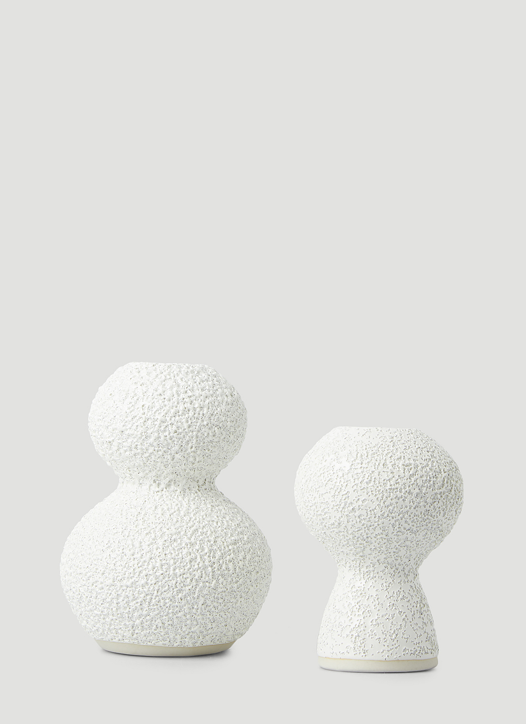 Marloe Marloe Set of Two Lava & Bone Candlestick Holders