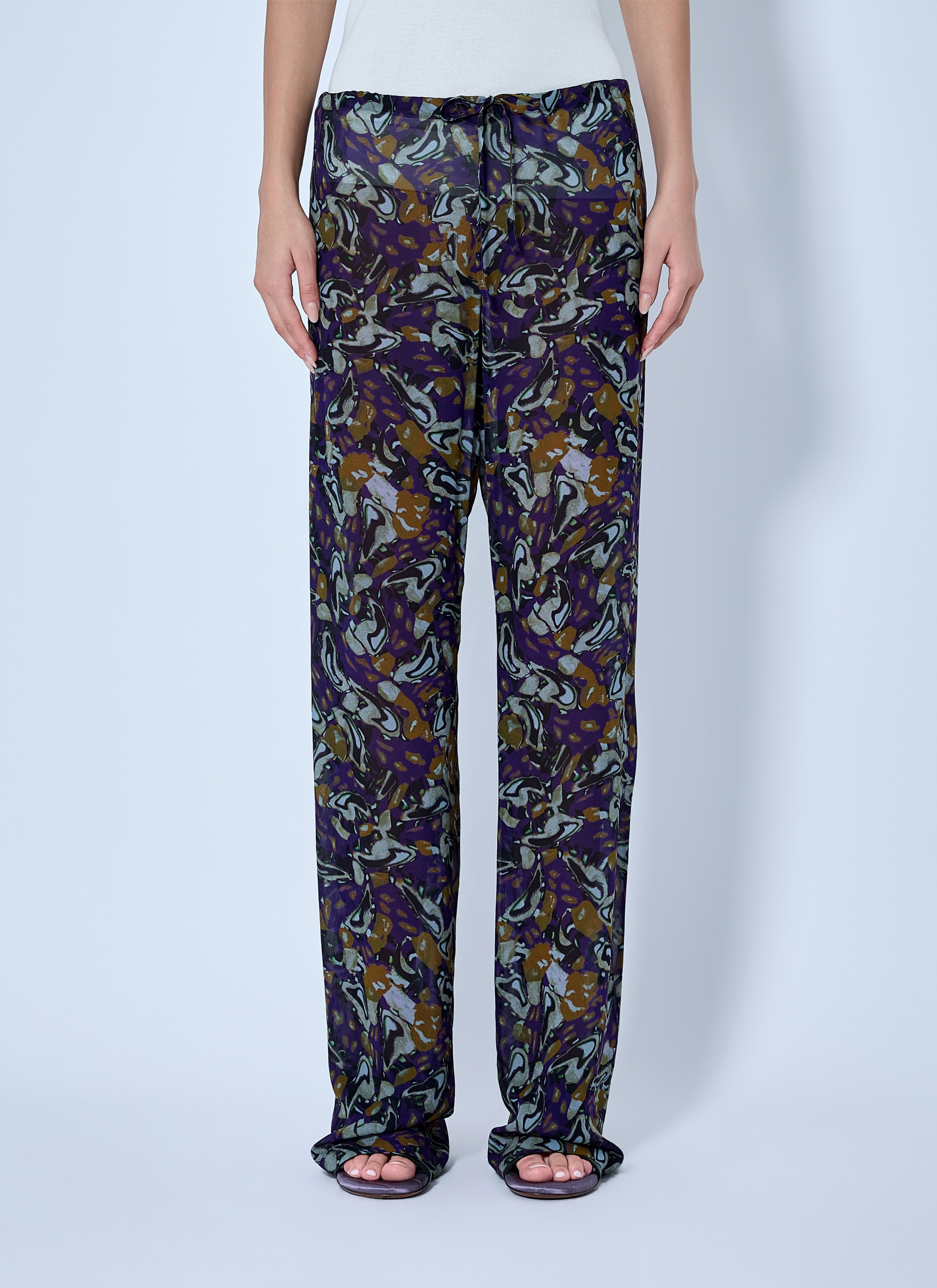 Dries Van Noten Dries Van Noten Pachas Printed Silk Straight Pants