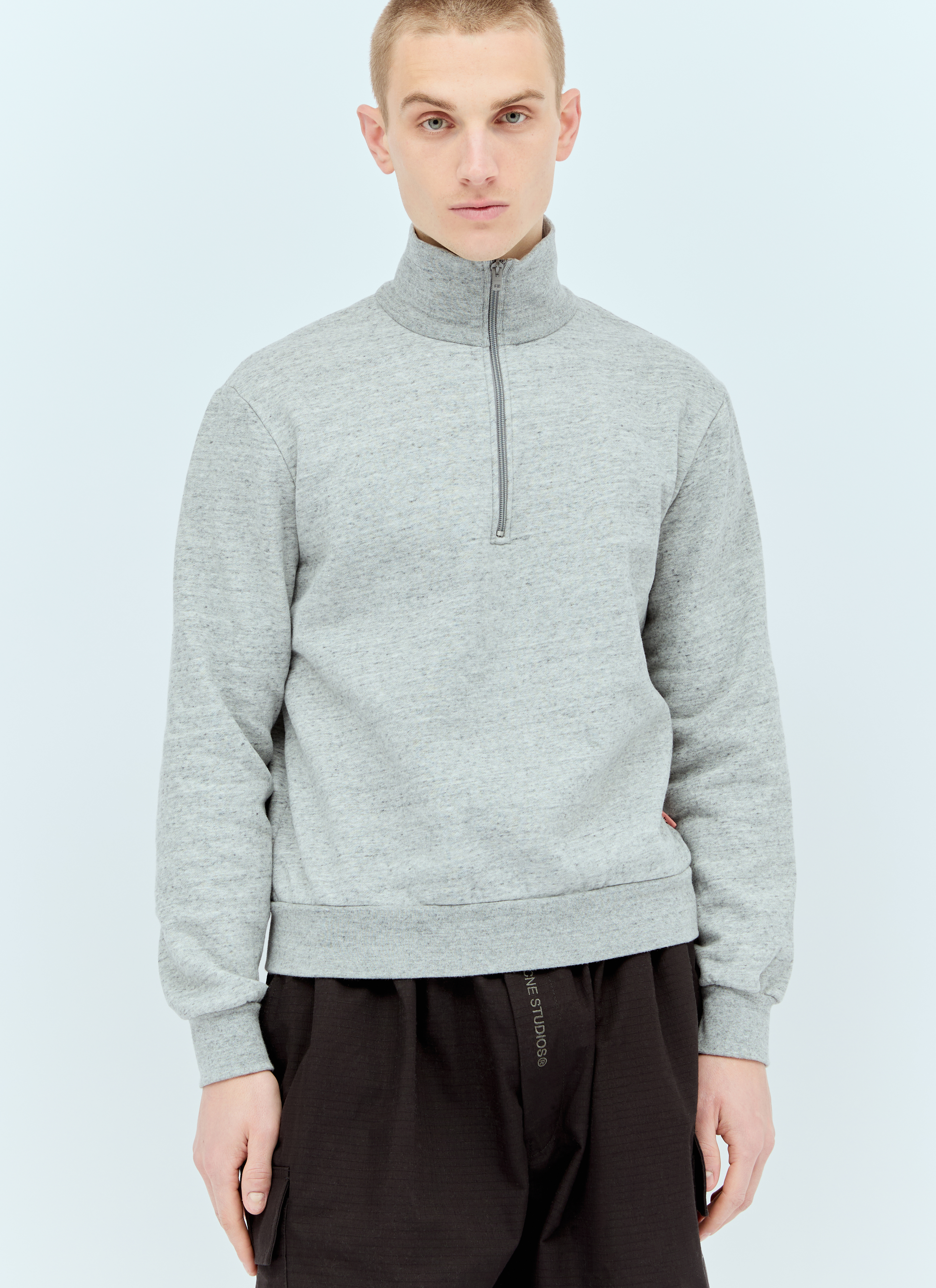 トップス Acne Studios / Half Zip Polo Acne Studios Men's' Half-Zip Sweatshirt in Grey | LN-CC®