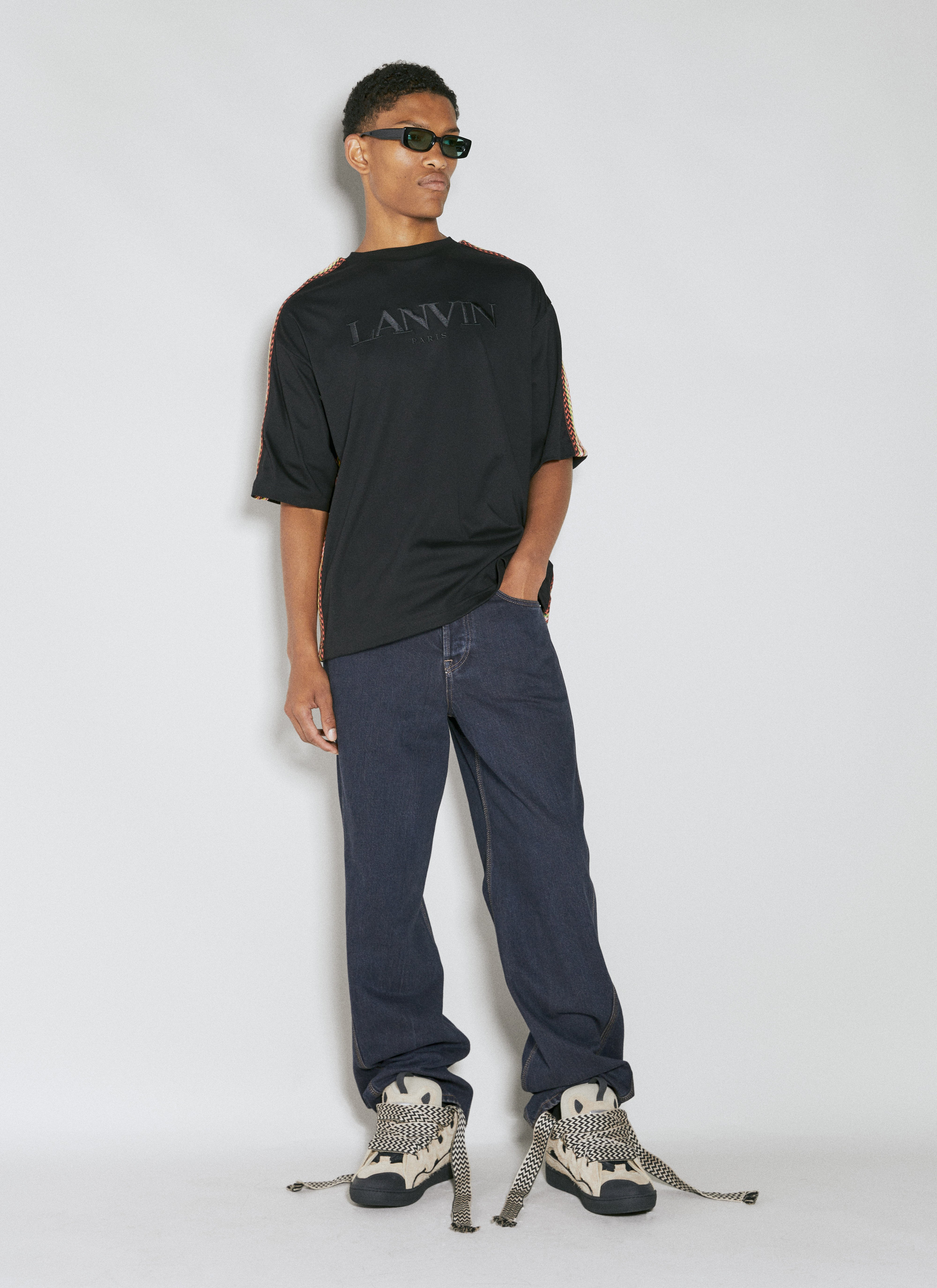 Lanvin Men's Side Curb Oversized T-Shirt in Black