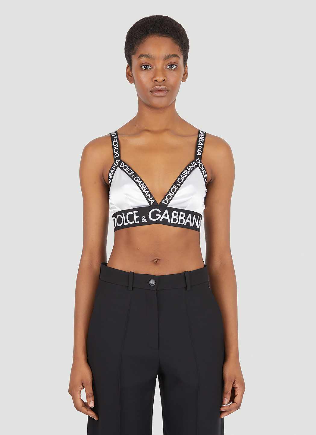 Dolce&Gabbana Logo Band Triangle Bra
