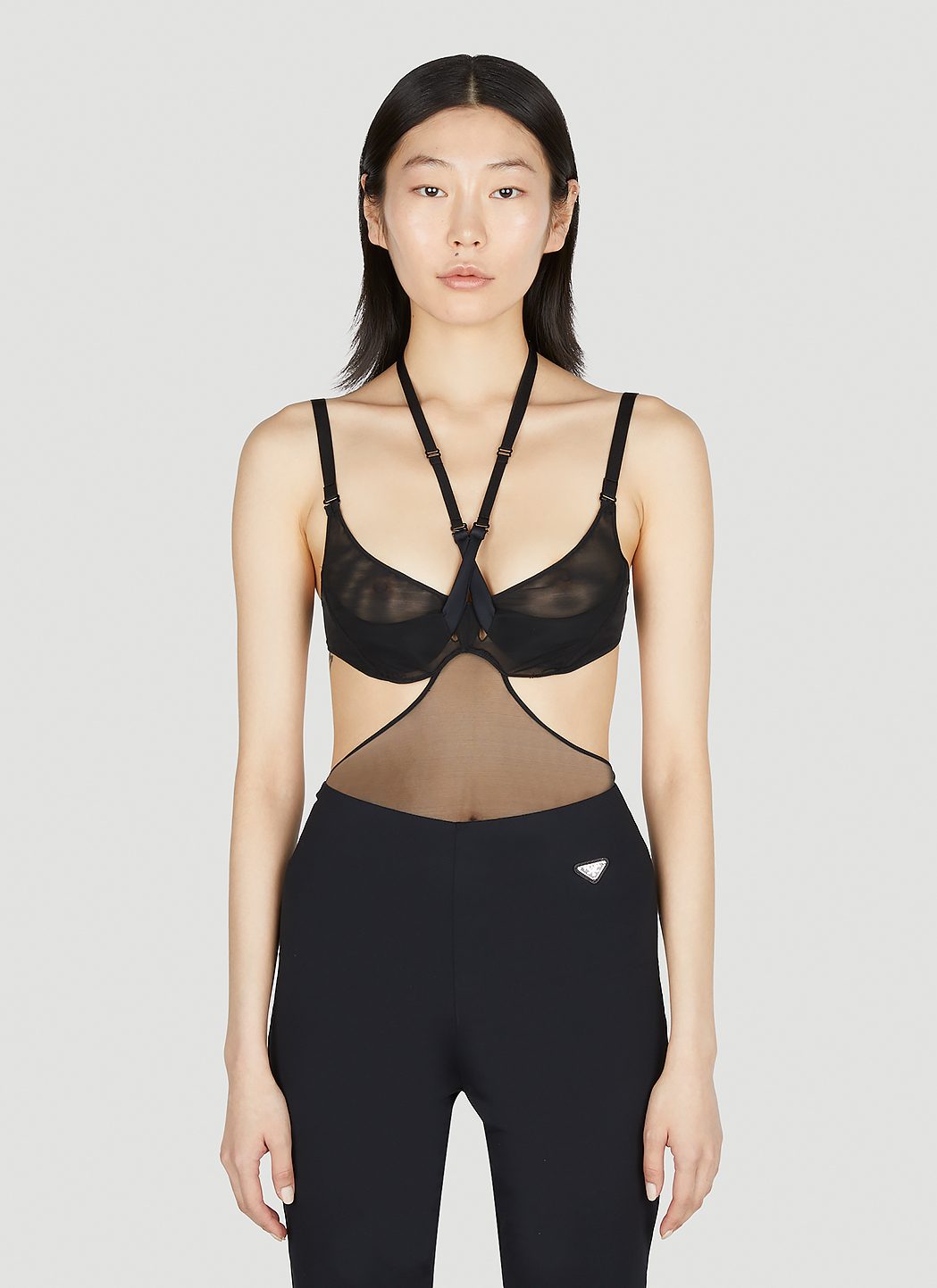 Strappy Cut Out Illusion Bodysuit