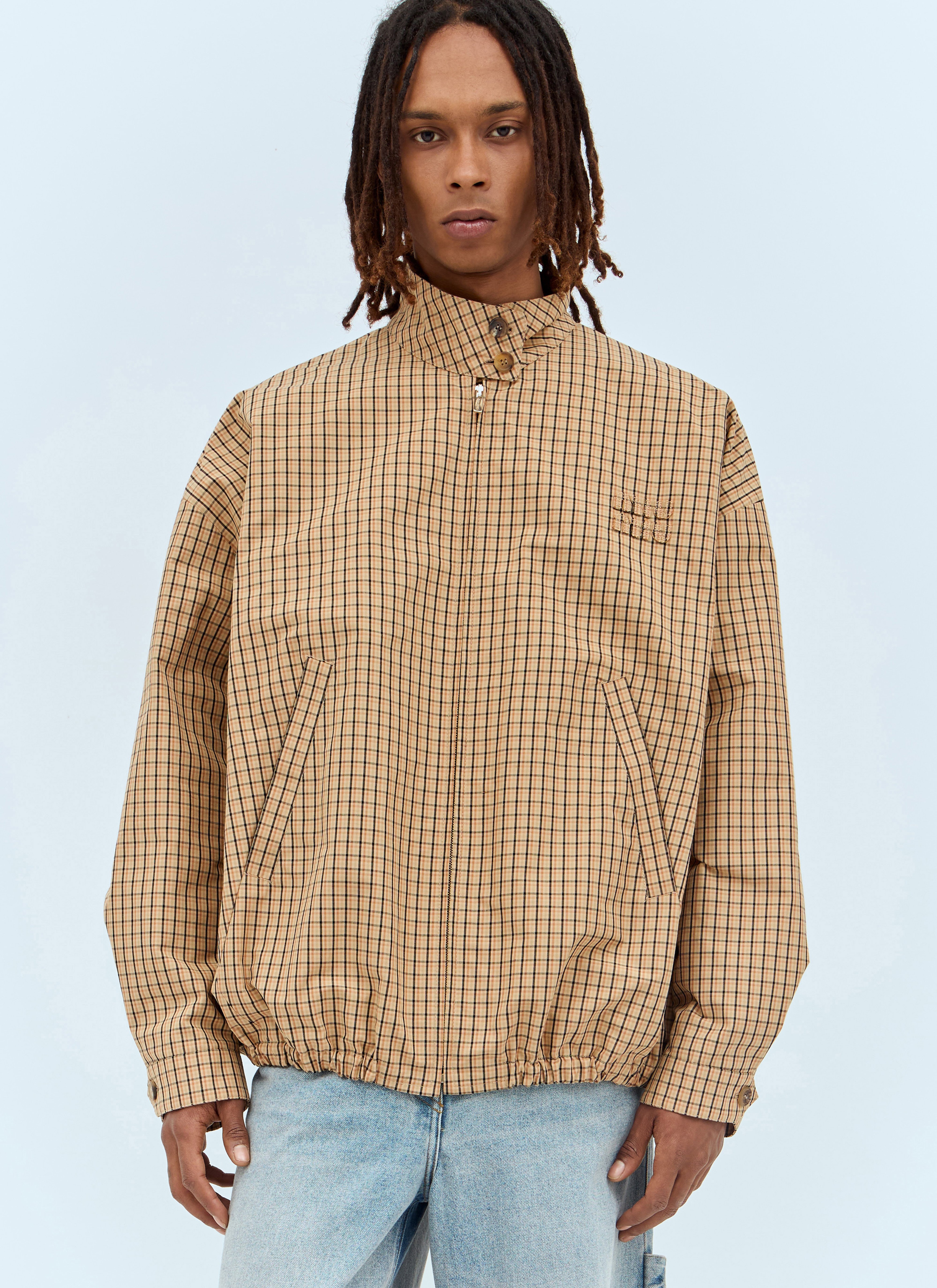 秋冬物★クリーニング済 希少miumiu メンズ千鳥格子2Bジャケット★48 Miu Miu Men's' Check Jacket in Brown | LN-CC®