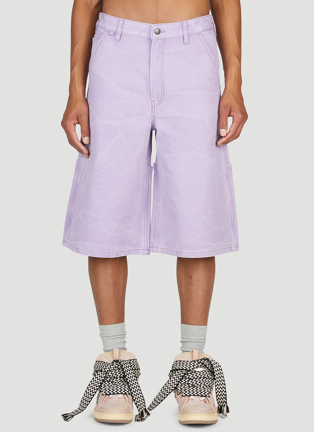 Acne Studios Men's' Relaxed Cotton Shorts in Purple | LN-CC®