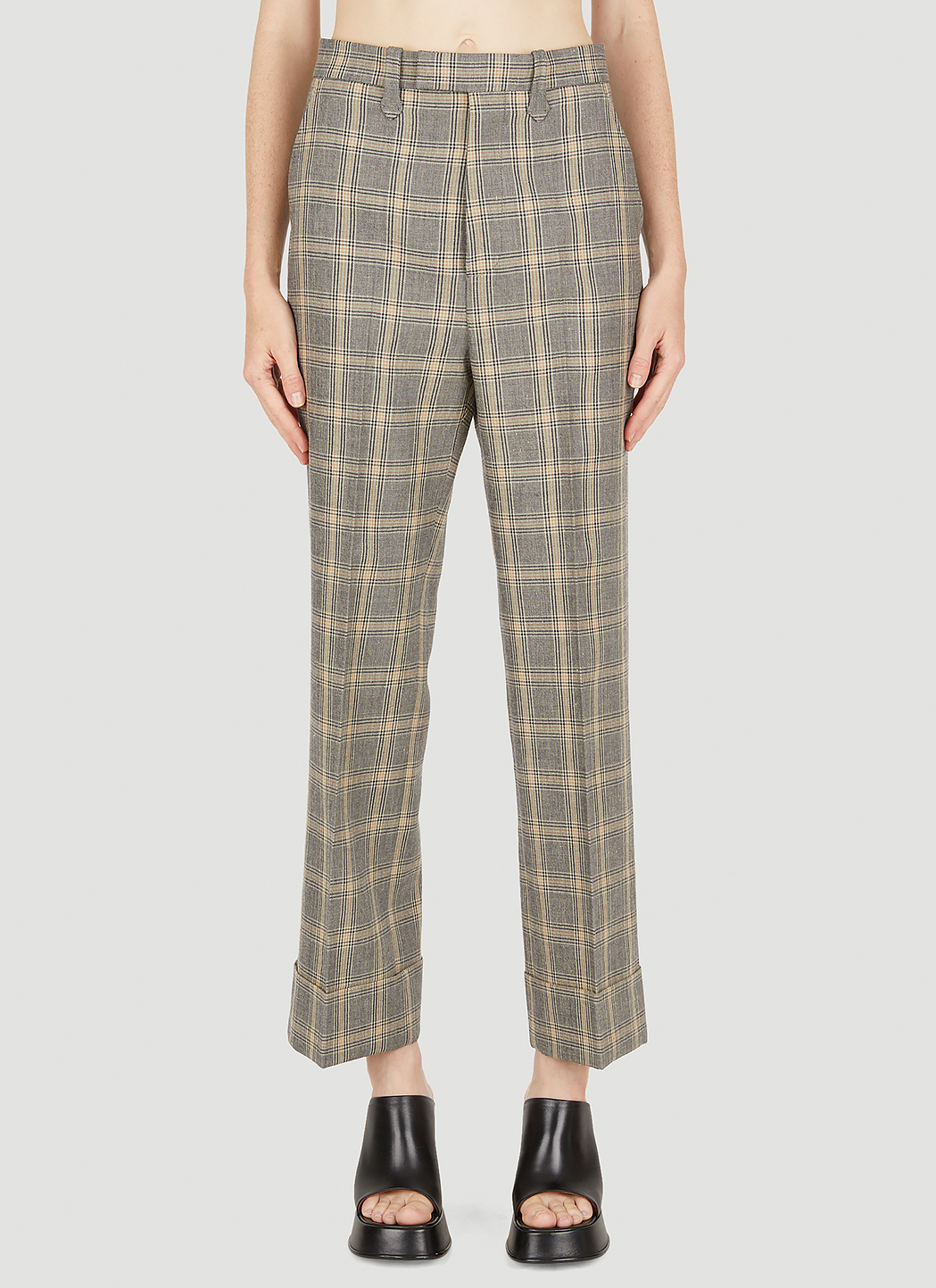 Cropped Check Pants