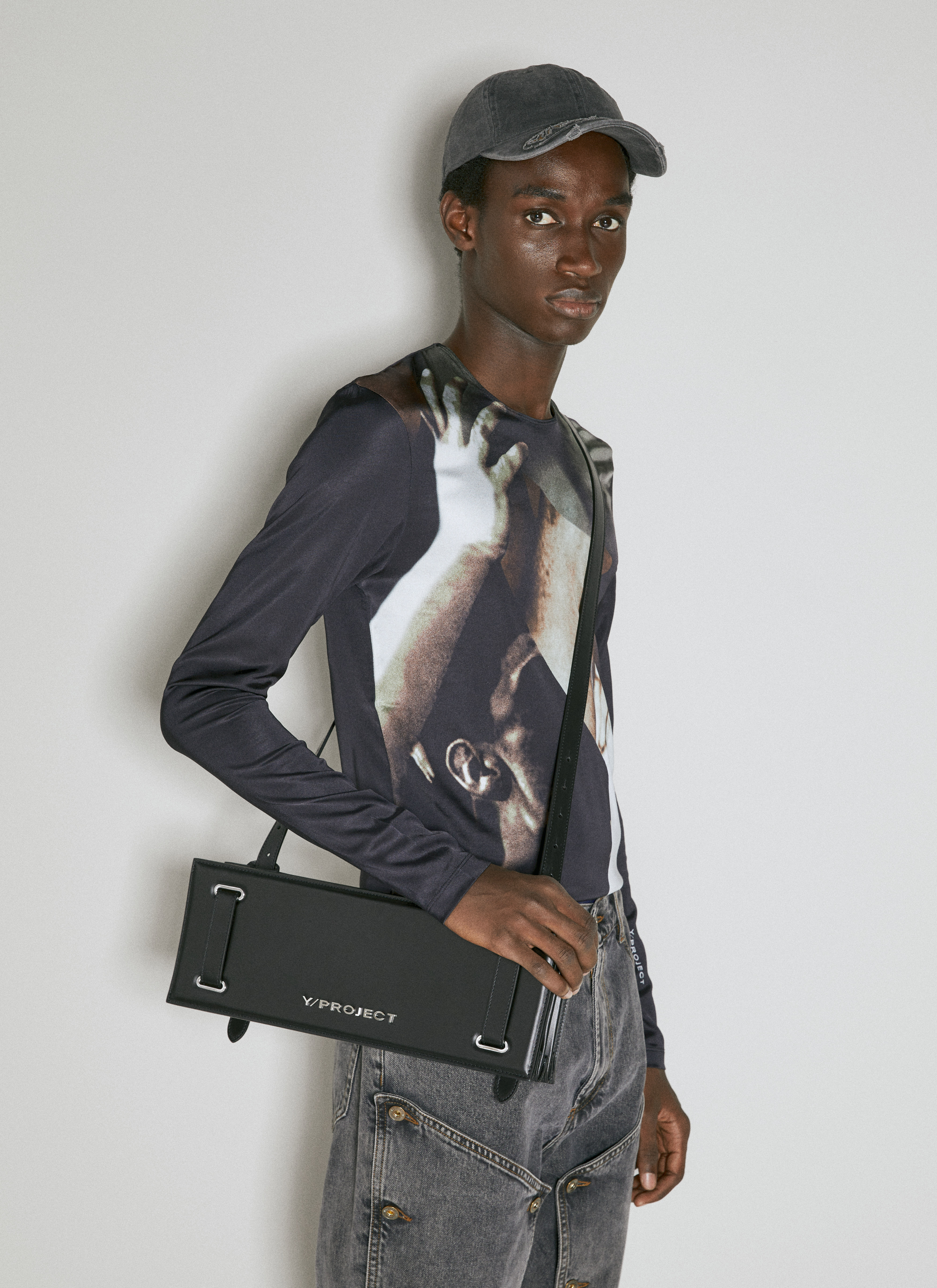Y/Project accordion tote bag ショルダーバッグ Y/Project Men's' Accordion Shoulder Bag in Black | LN-CC®