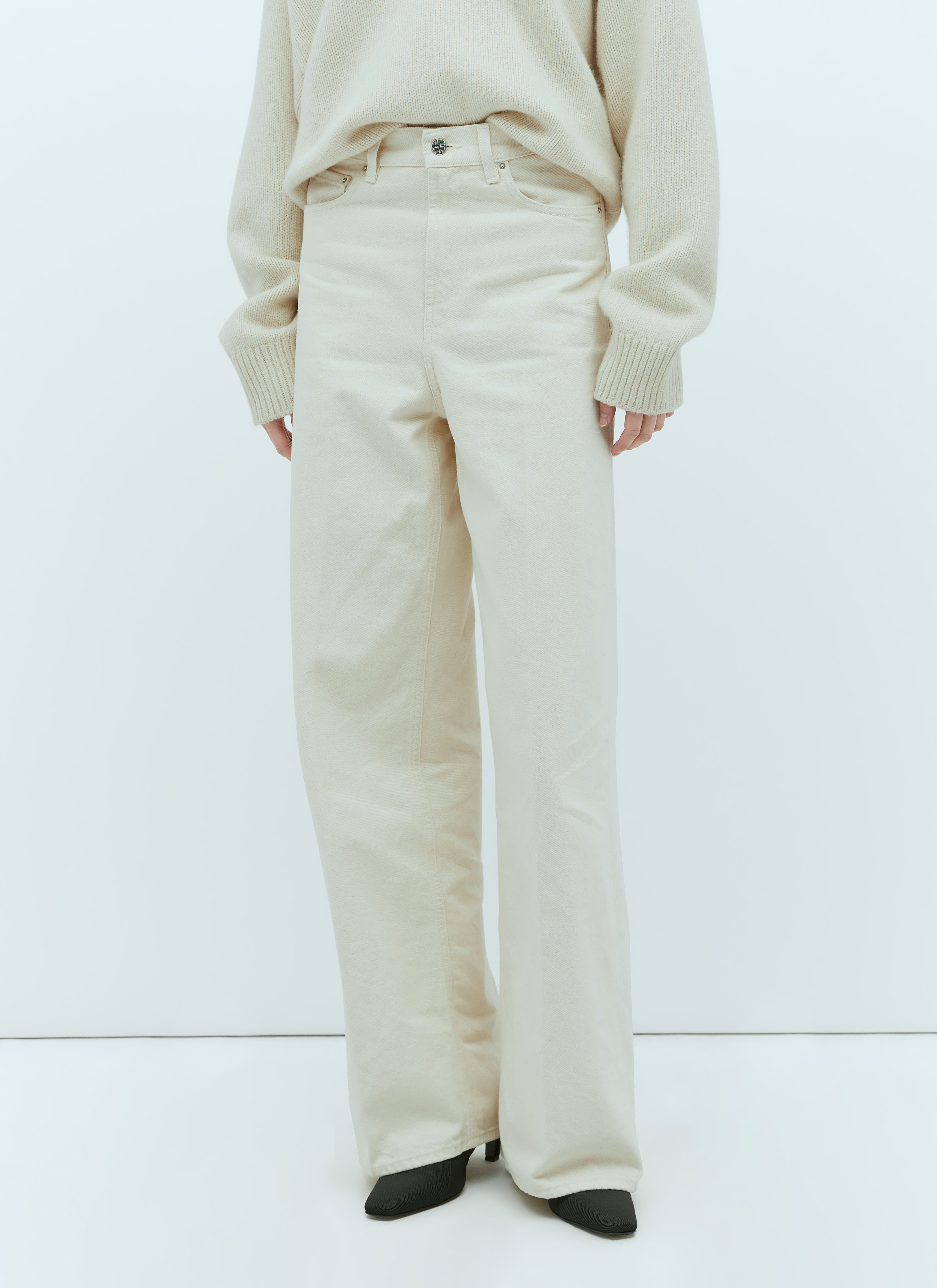Toteme Donna Beige Wide Leg Jeans - Woman Jeans 26