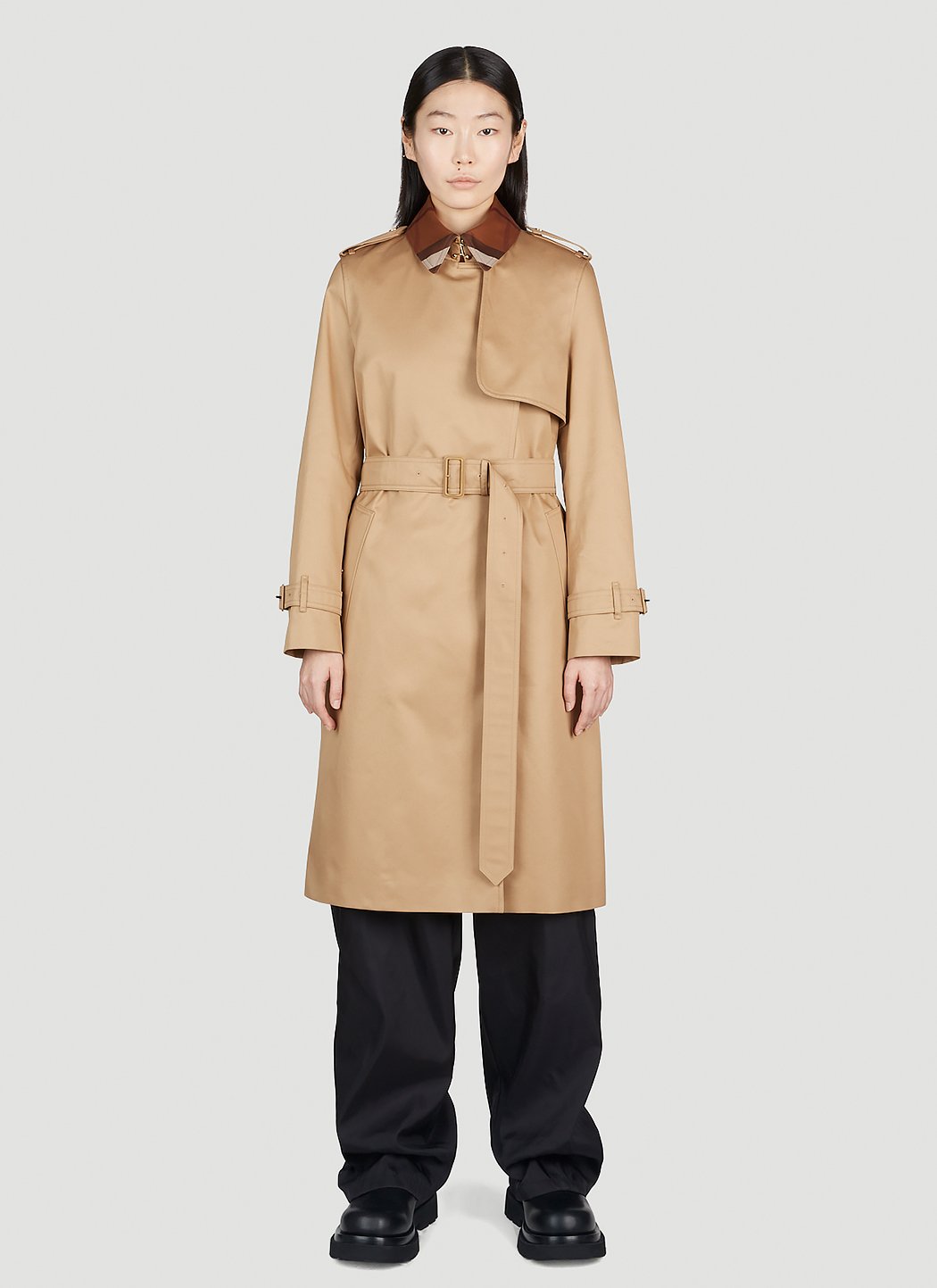 Burberry Sandridge Check Collar Trench Coat | LN-CC Burberry Sandridge Check Collar Trench Coat | LN-CC