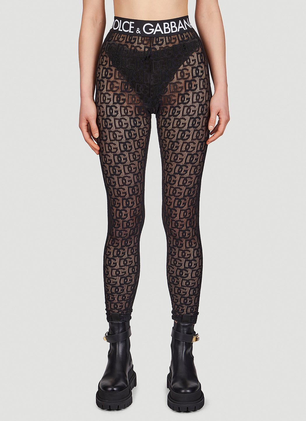 Dolce&Gabbana Logo Mesh Leggings