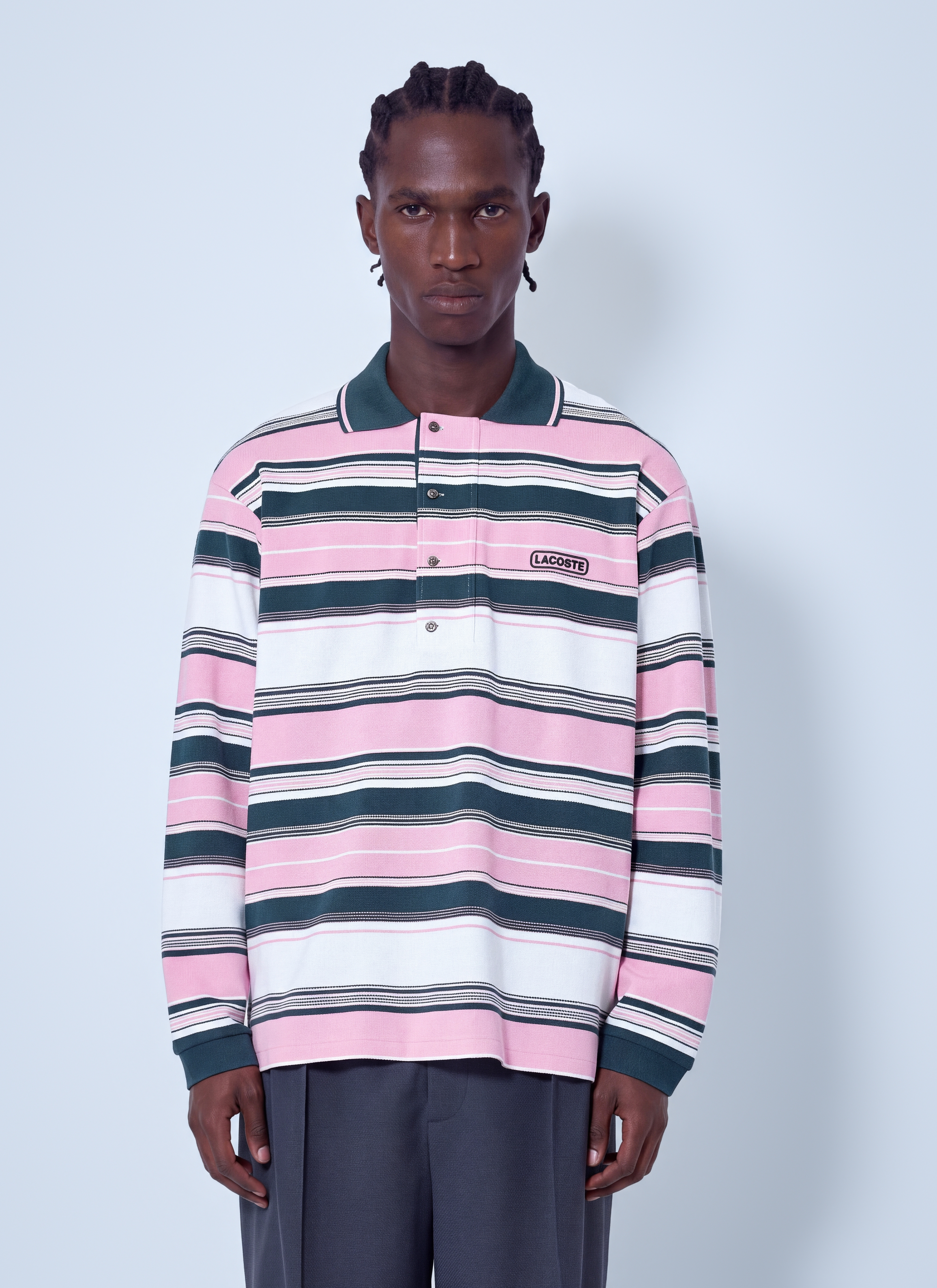 Lacoste レディース ランウェイ ルーズフィット ストライプ ピケ