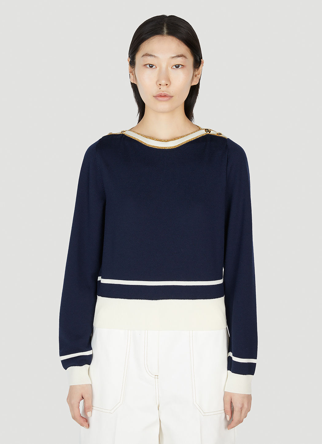 Boat Neck Knit Top