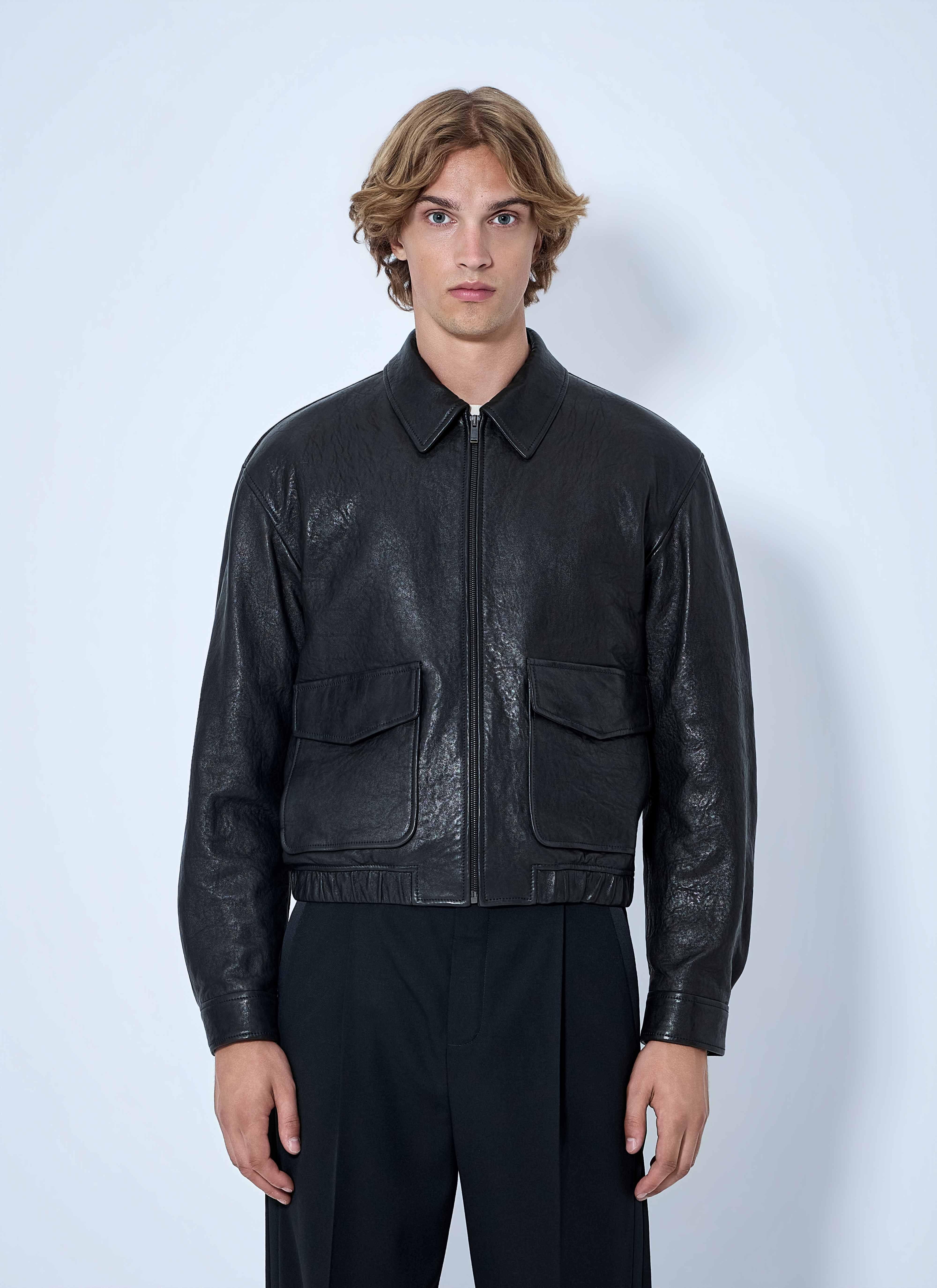 Saint Laurent Men's' Zip-Front Leather Jacket in Black | LN-CC®