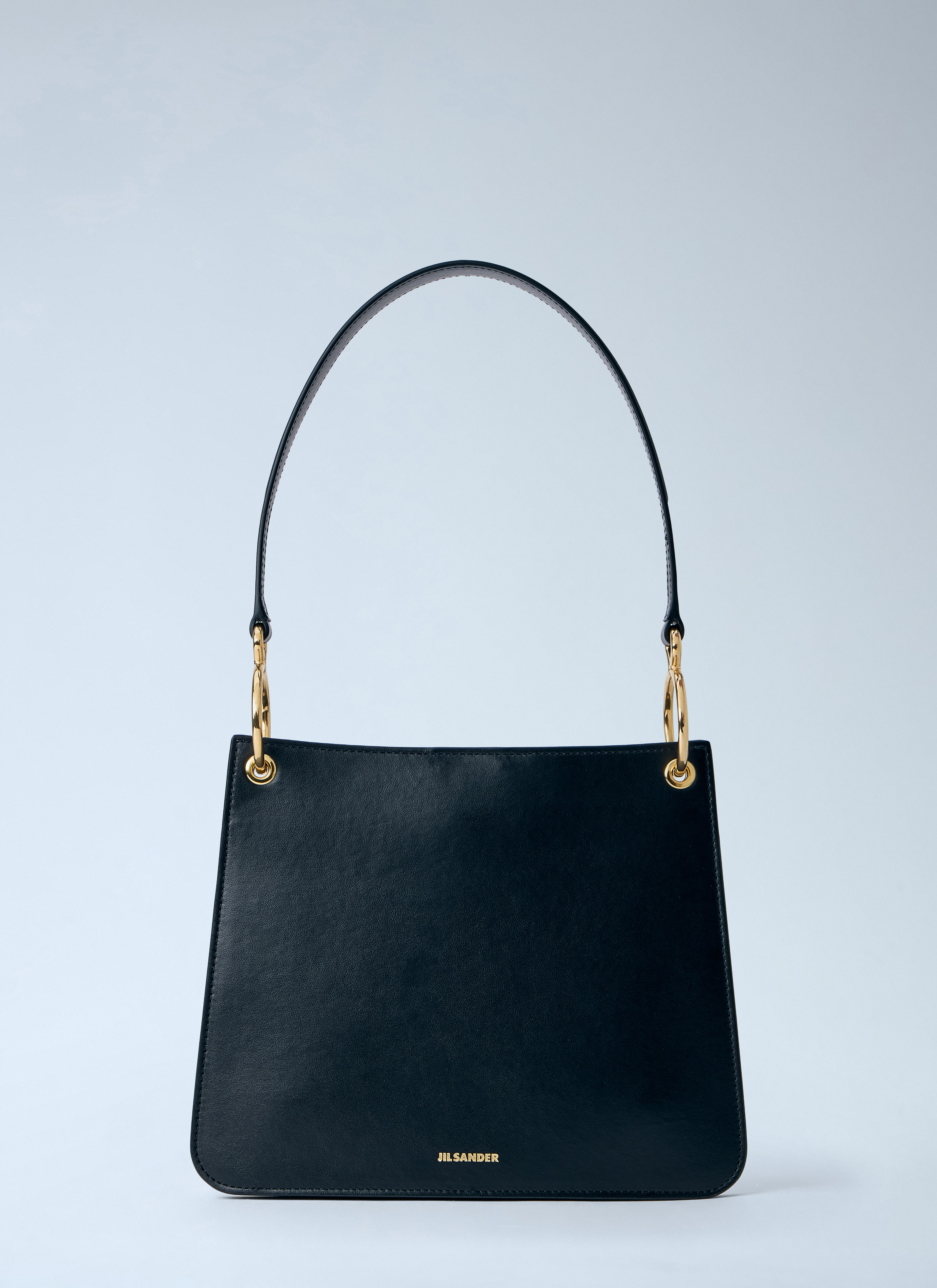 Jil Sander Structured Leather Shoulder Bag - Woman Shoulder Bags Black One Size