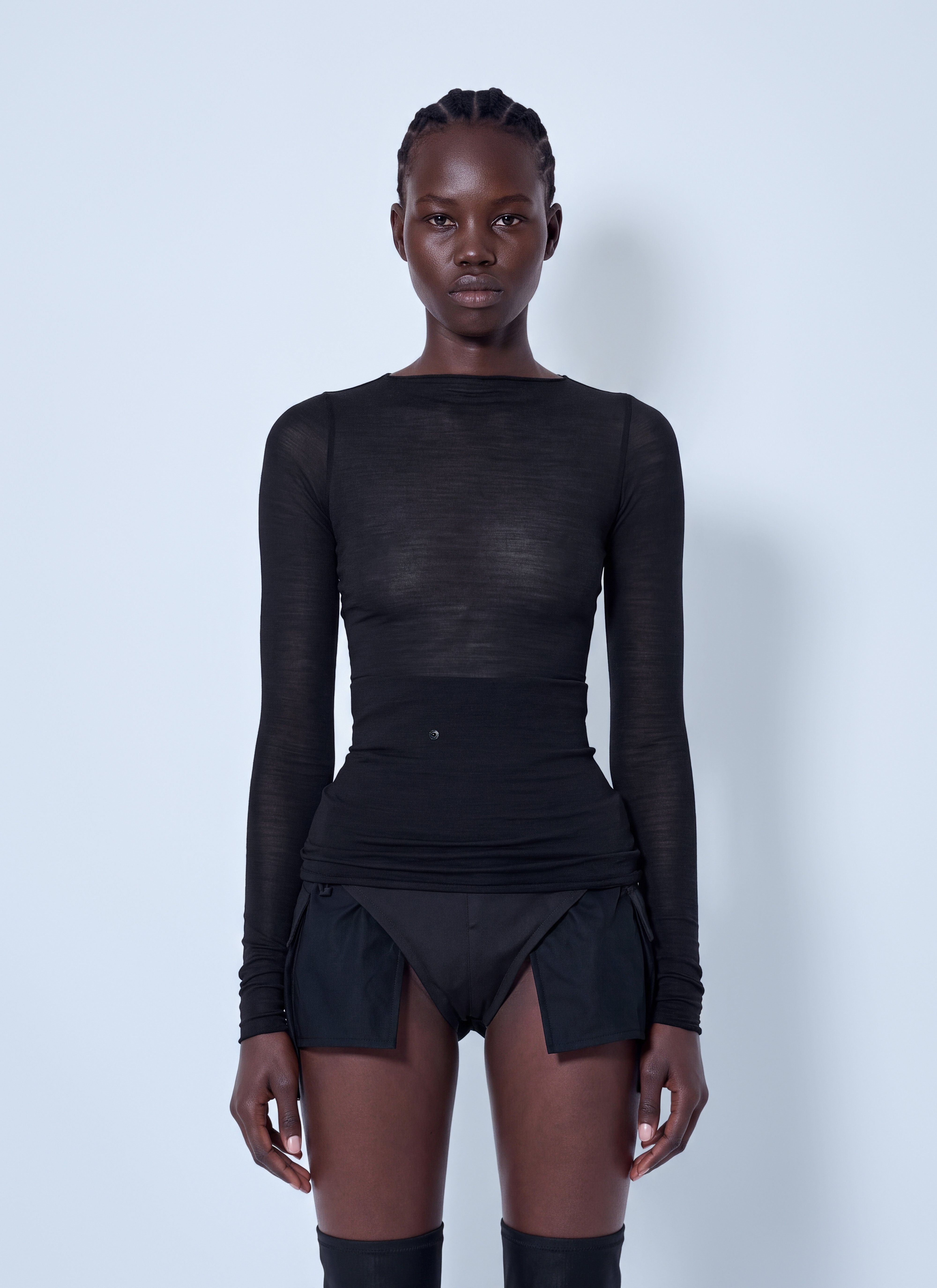Rick Owens Rick Owens Long Sleeve Wool Silk Tee