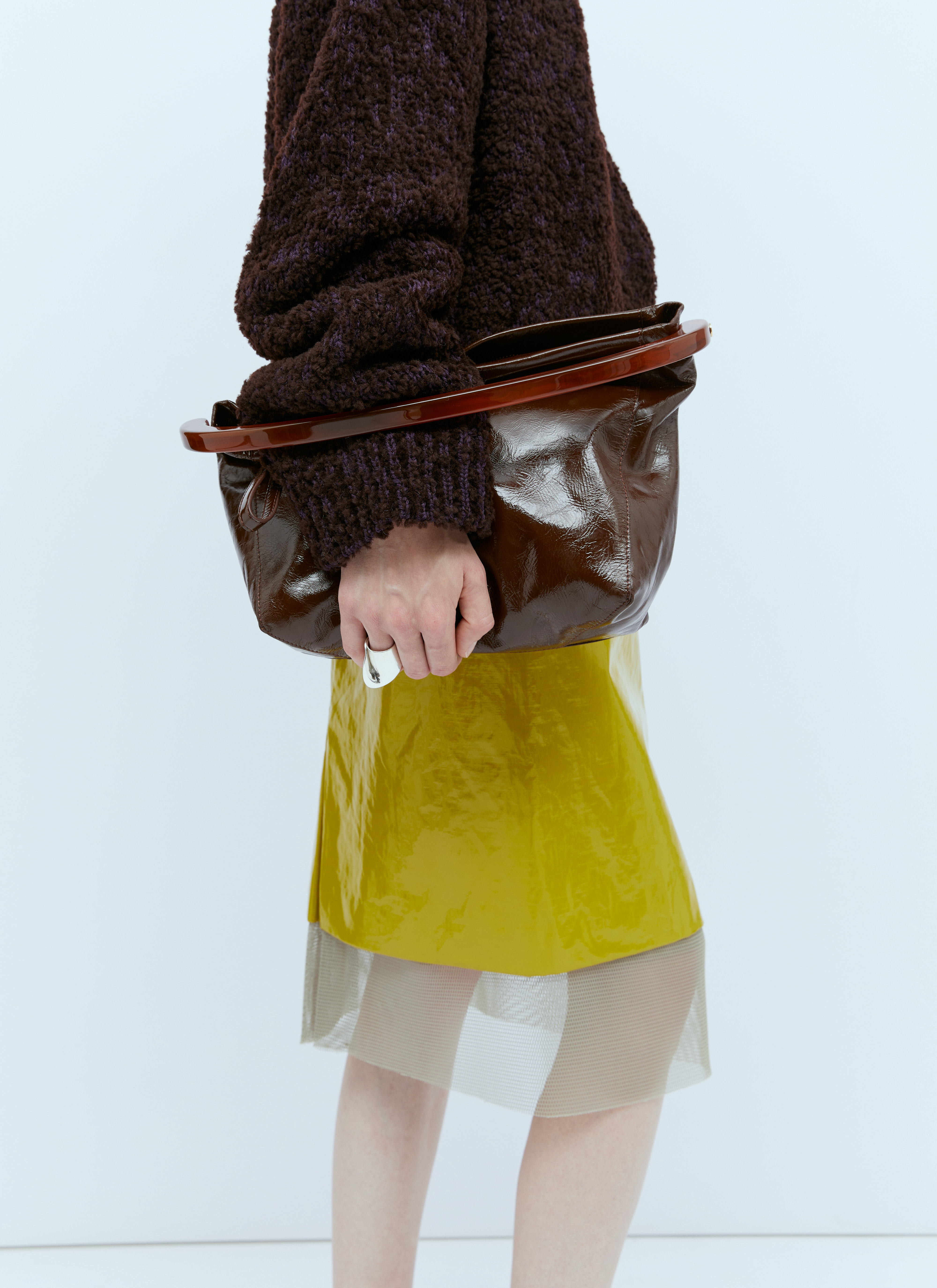 Dries Van Noten Women's' Crisp Leather Handbag in Brown | LN-CC®