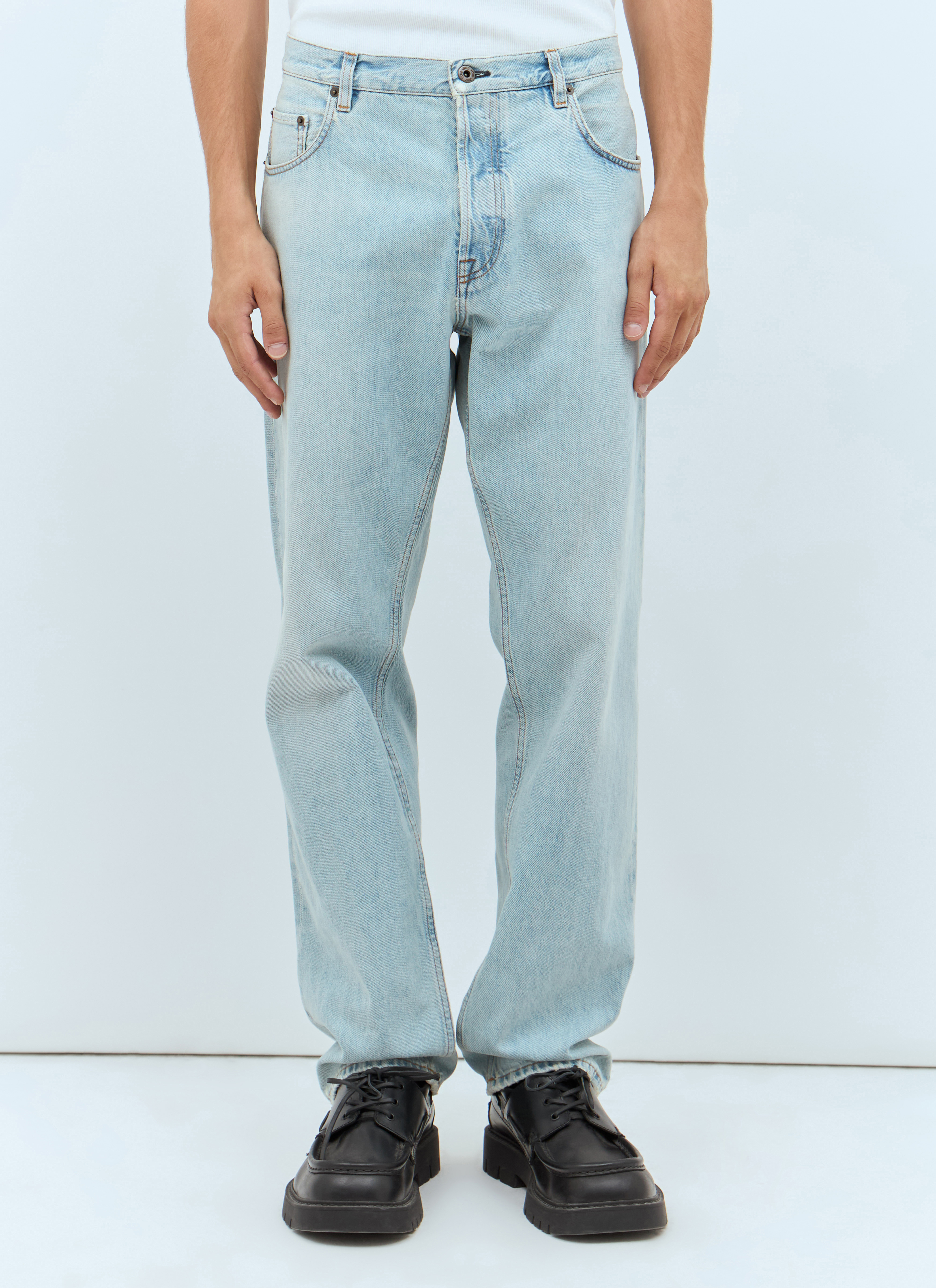Miu Miu Men's' Logo Patch Jeans in Blue | LN-CC®