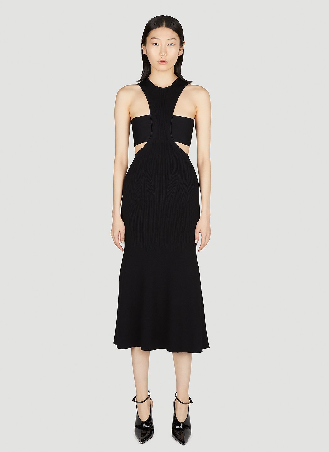 Slashed Harness Midi Dress