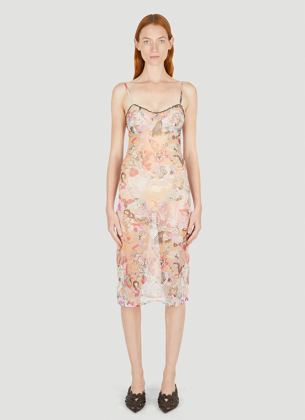 Graphic Mesh Dress