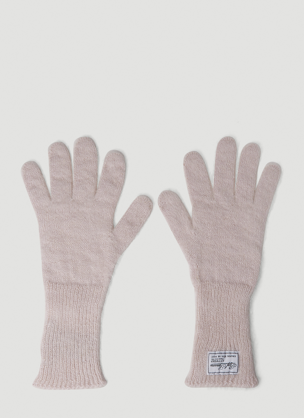 Logo Patch Knit Gloves