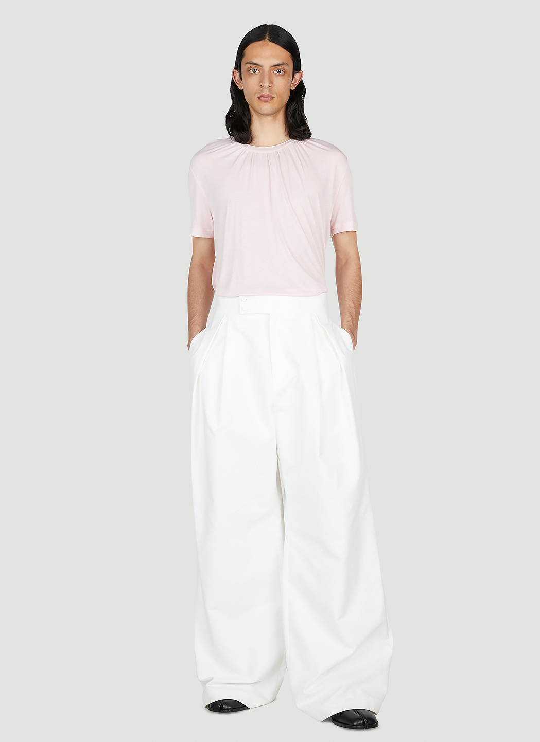 【関税込み】AARON ESH Tシャツ Aaron Esh Gathered Neck T-Shirt | Smart Closet