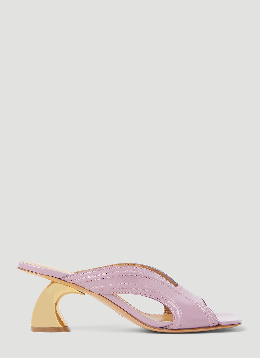 Dries Van Noten Women's' Sculptured Heel Mules in Purple | LN-CC®