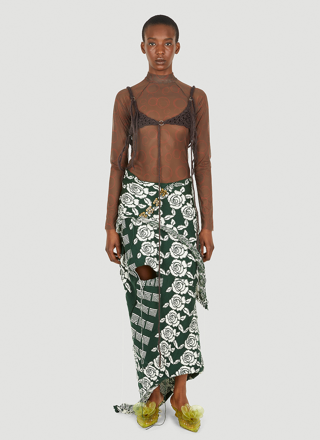 sheer mock neck top