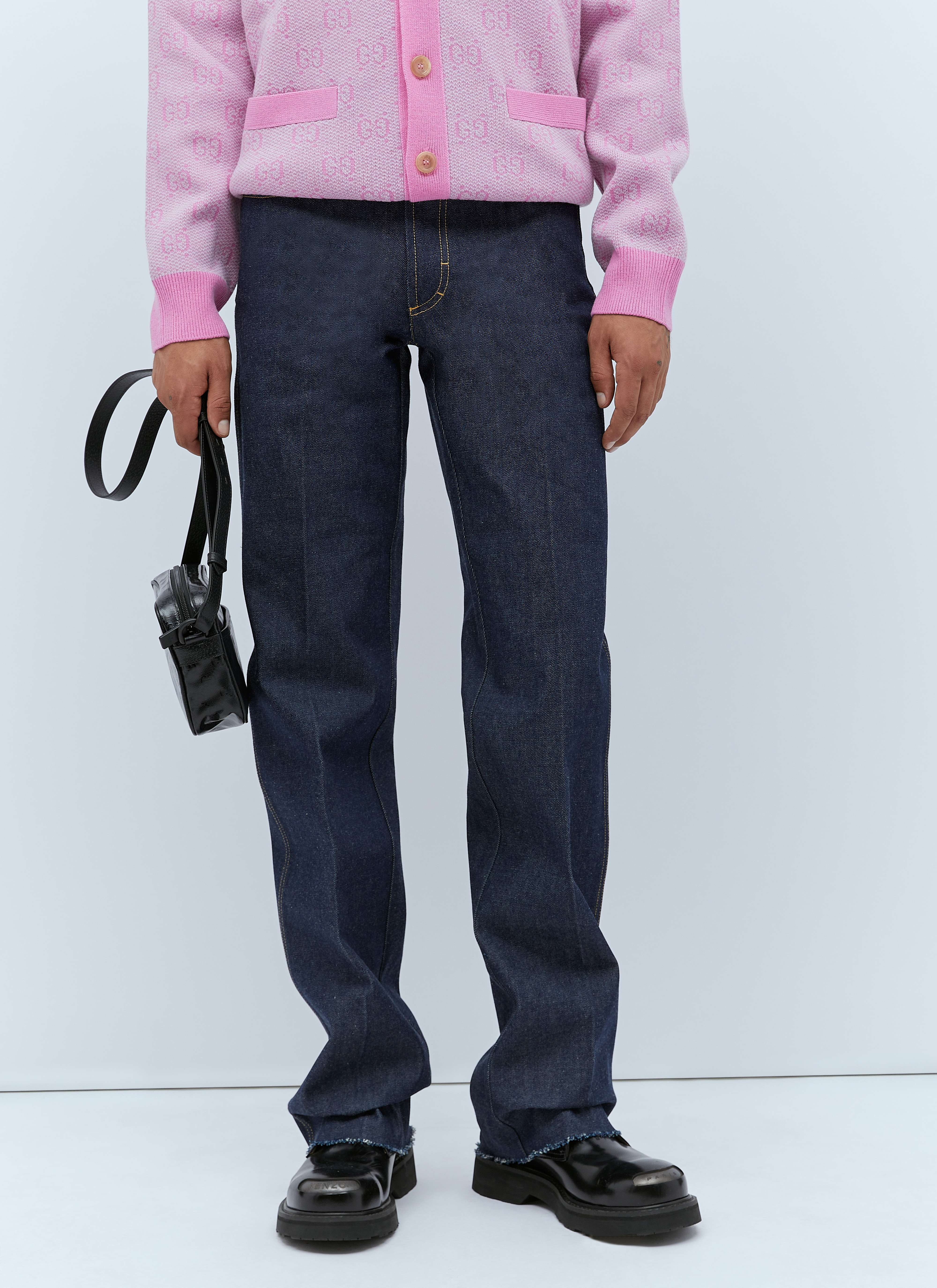 Gucci Men's' Raw Hem Jeans in Dark Blue | LN-CC®