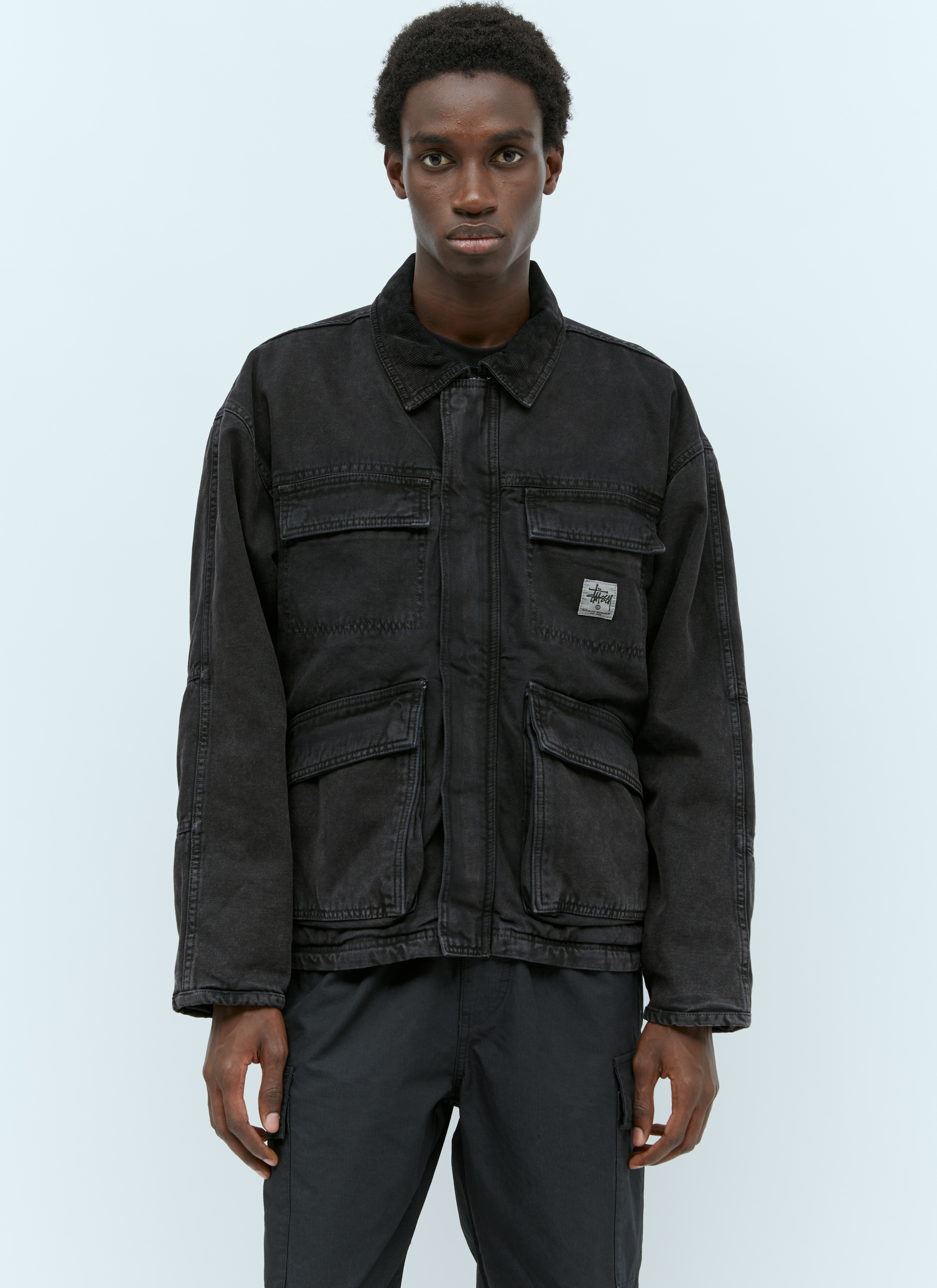 Stüssy Men's' Washed Canvas Shop Jacket in Black | LN-CC®
