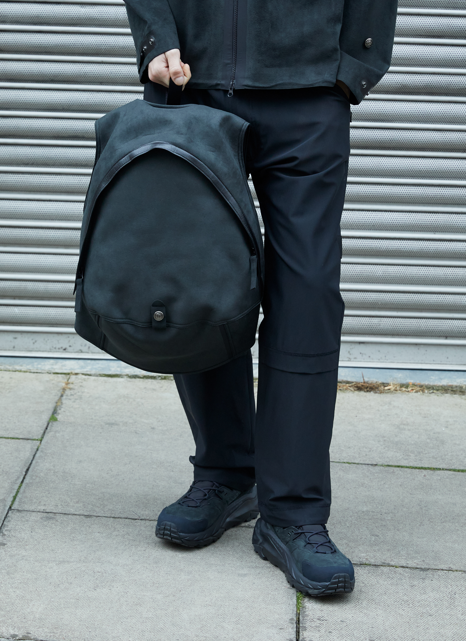 Massimo Osti Studio Men's' Alcantara® Mud Backpack in Black | LN-CC®