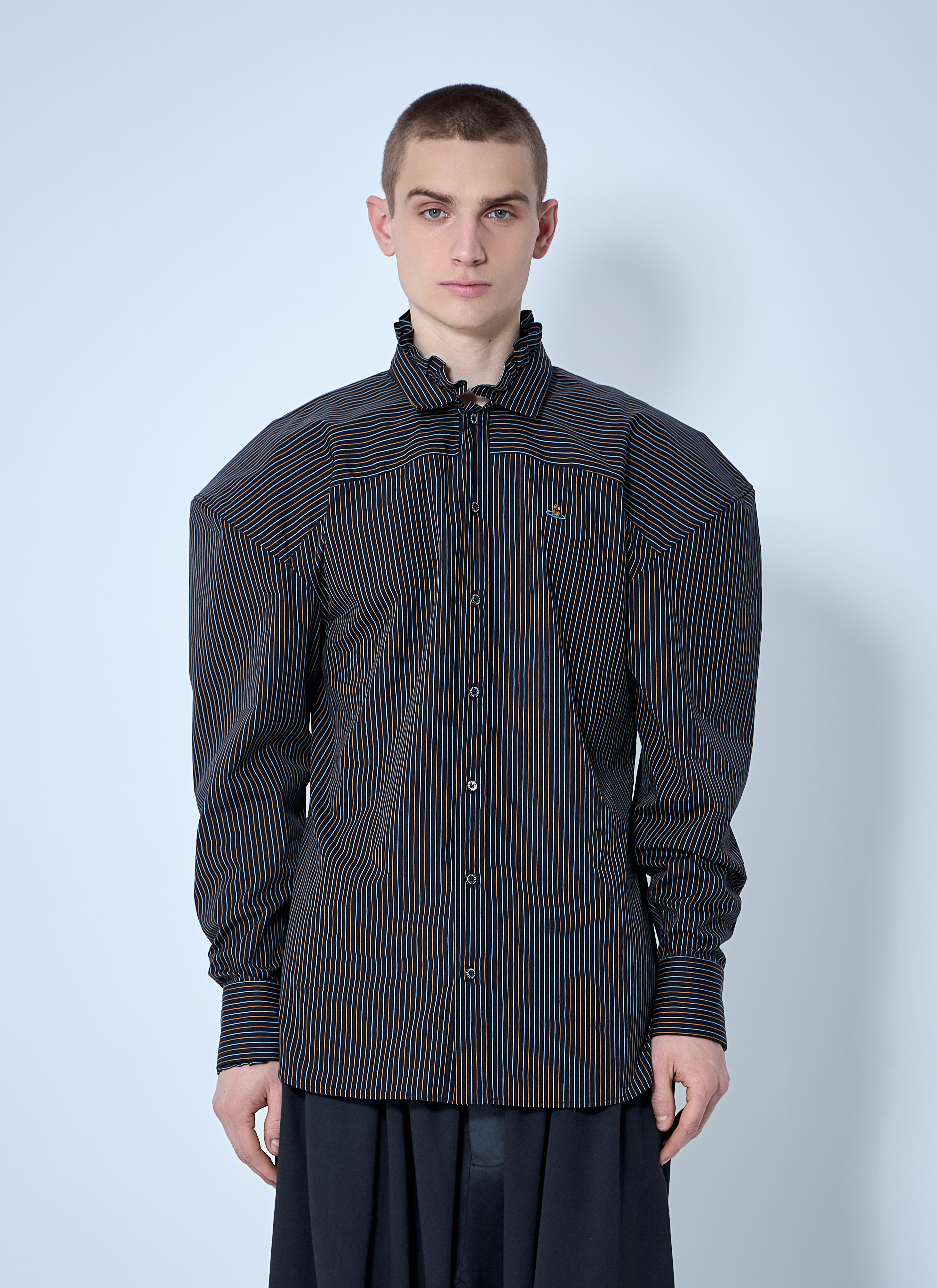 Vivienne Westwood Men's' Frilly Football Shirt in Navy | LN-CC®