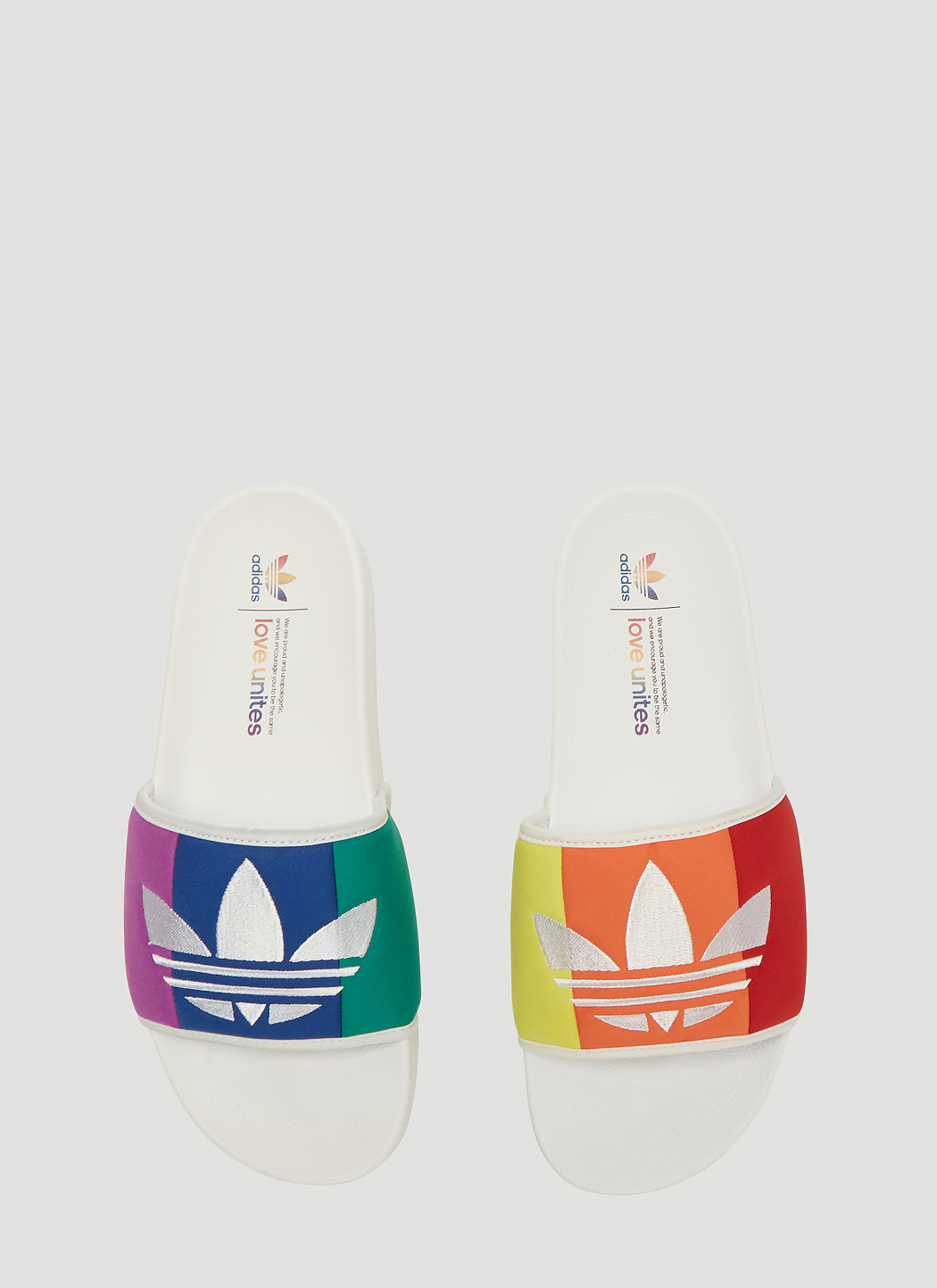 Adidas Adilette Pride Slides in White | LN-CC