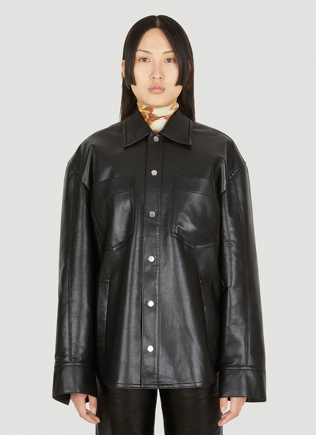 Kiora Faux Leather Overshirt