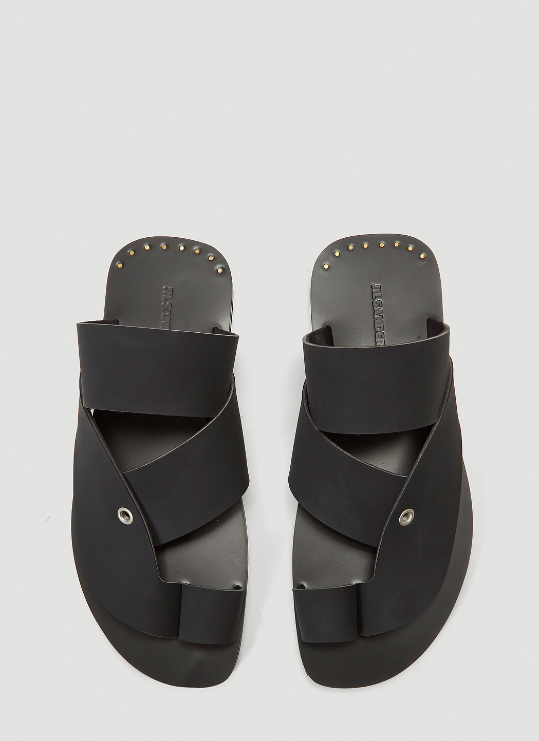 Jil Sander Leather Sandals in Black | LN-CC