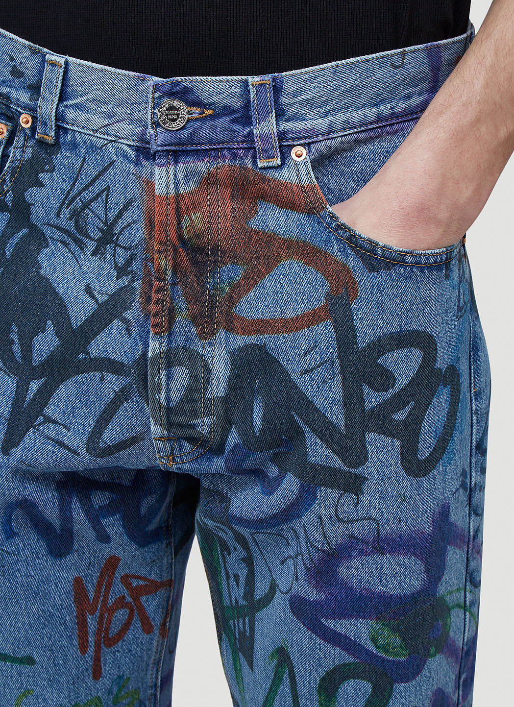 black graffiti jeans
