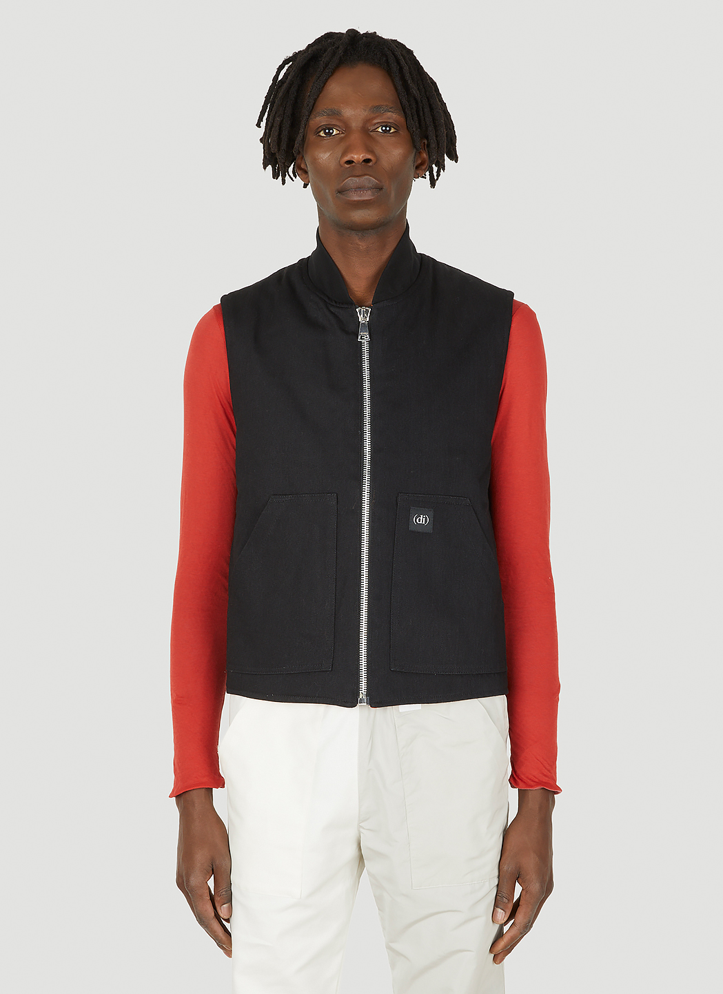 Di)vision Workwear Denim Vest Jacket in Black | LN-CC
