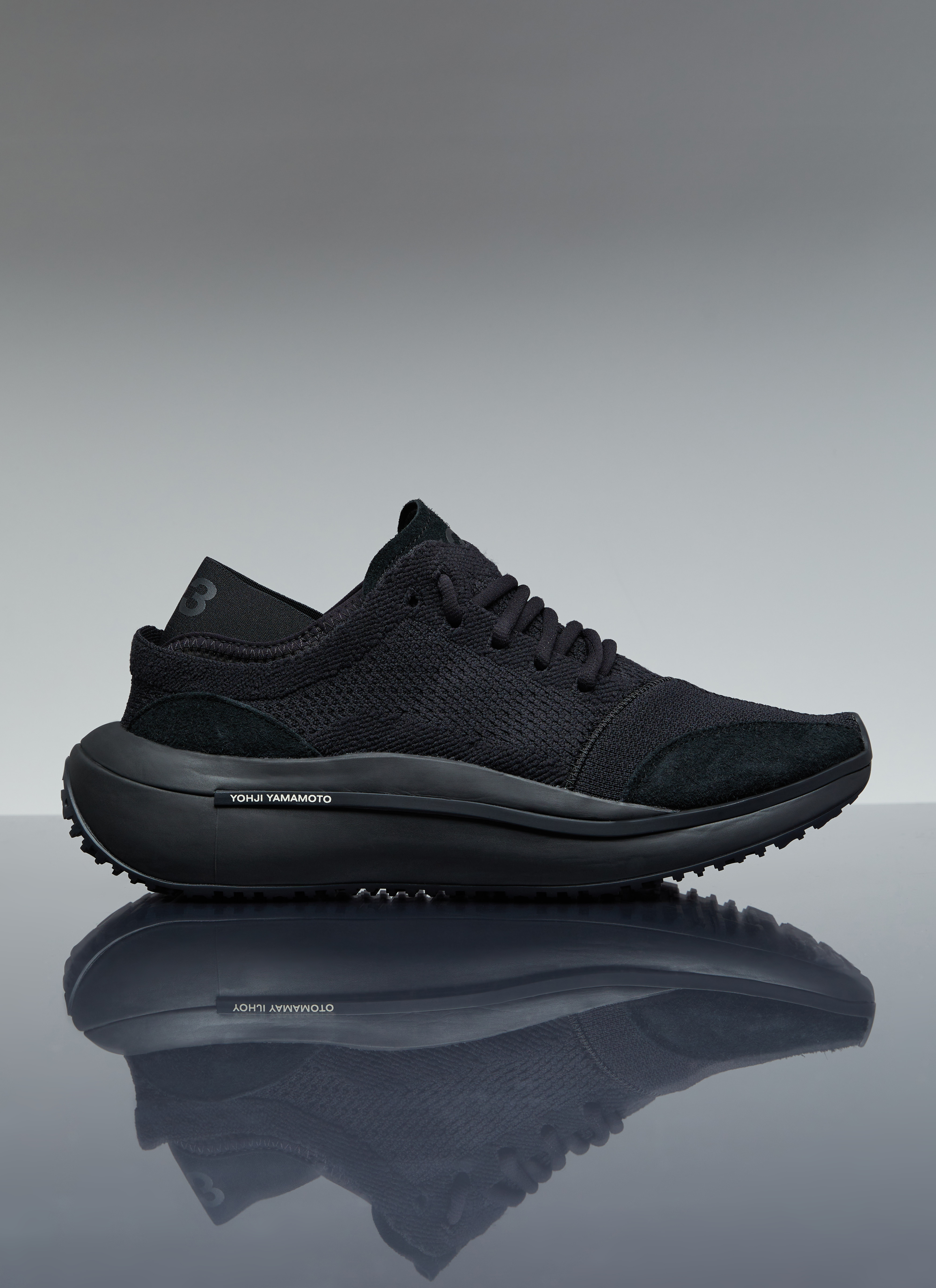 Y-3 Qisan Knit Sneakers in Black | LN-CC®