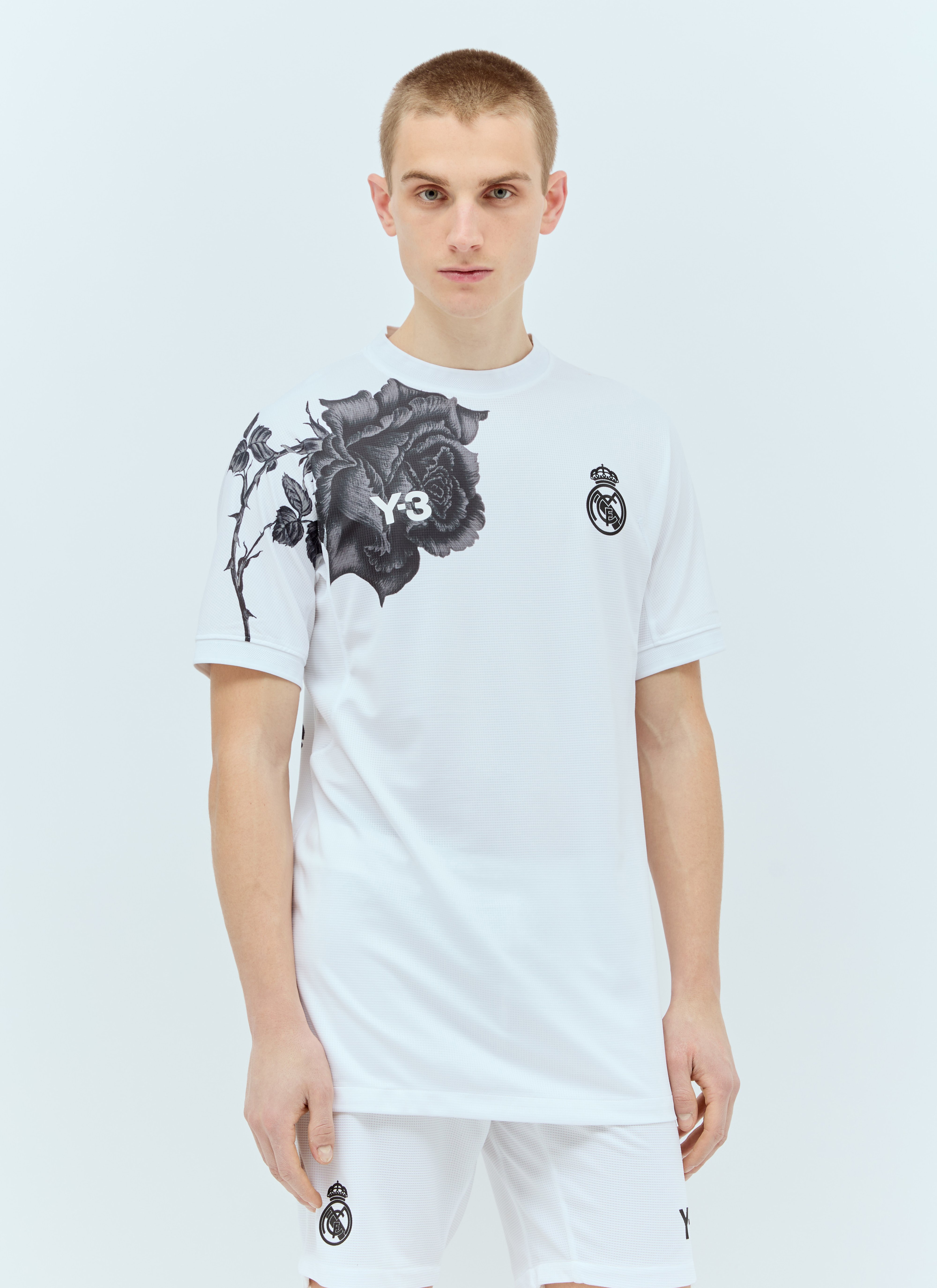 Y-3 x Real Madrid Men's' Logo Print Jersey T-Shirt in White | LN-CC®