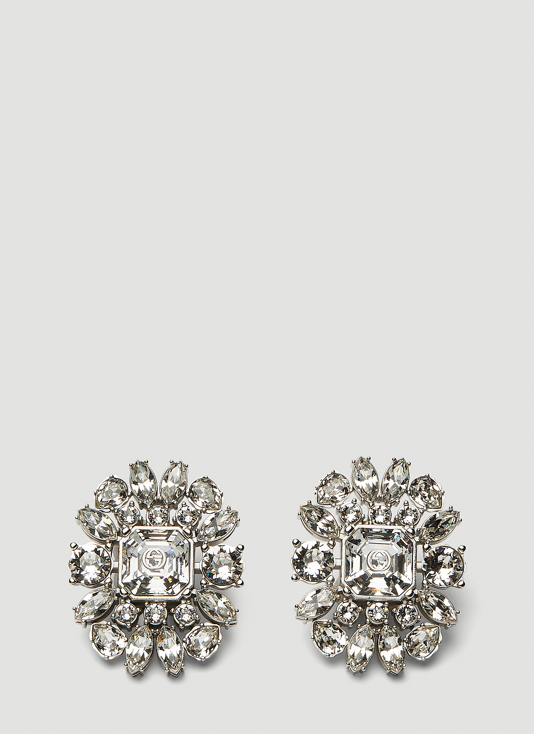 Embellished Interlocking GG Clip-On Earrings