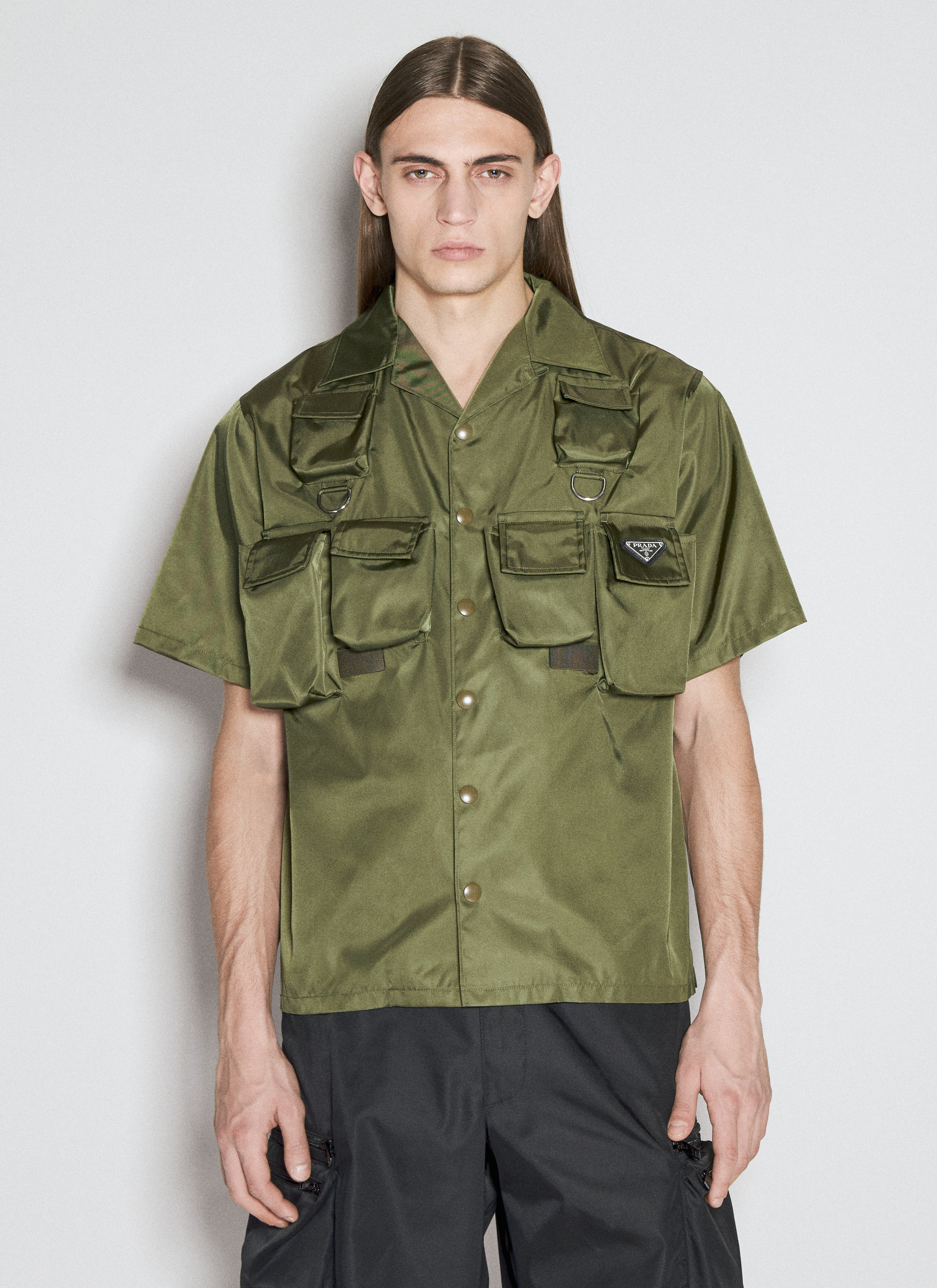 Prada Men's' Re-Nylon Cargo Shirt in Green | LN-CC® Prada Men's' Re-Nylon Cargo Shirt in Green | LN-CC®