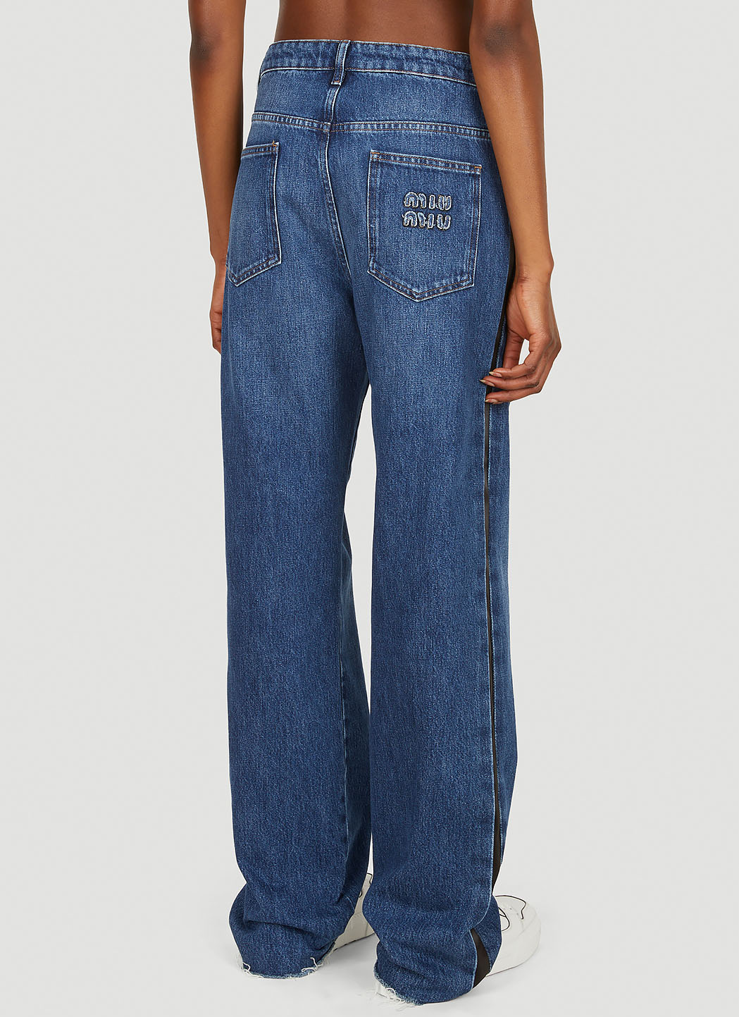 Miu Miu Logo Patch Wide Leg Jeans | Smart Closet