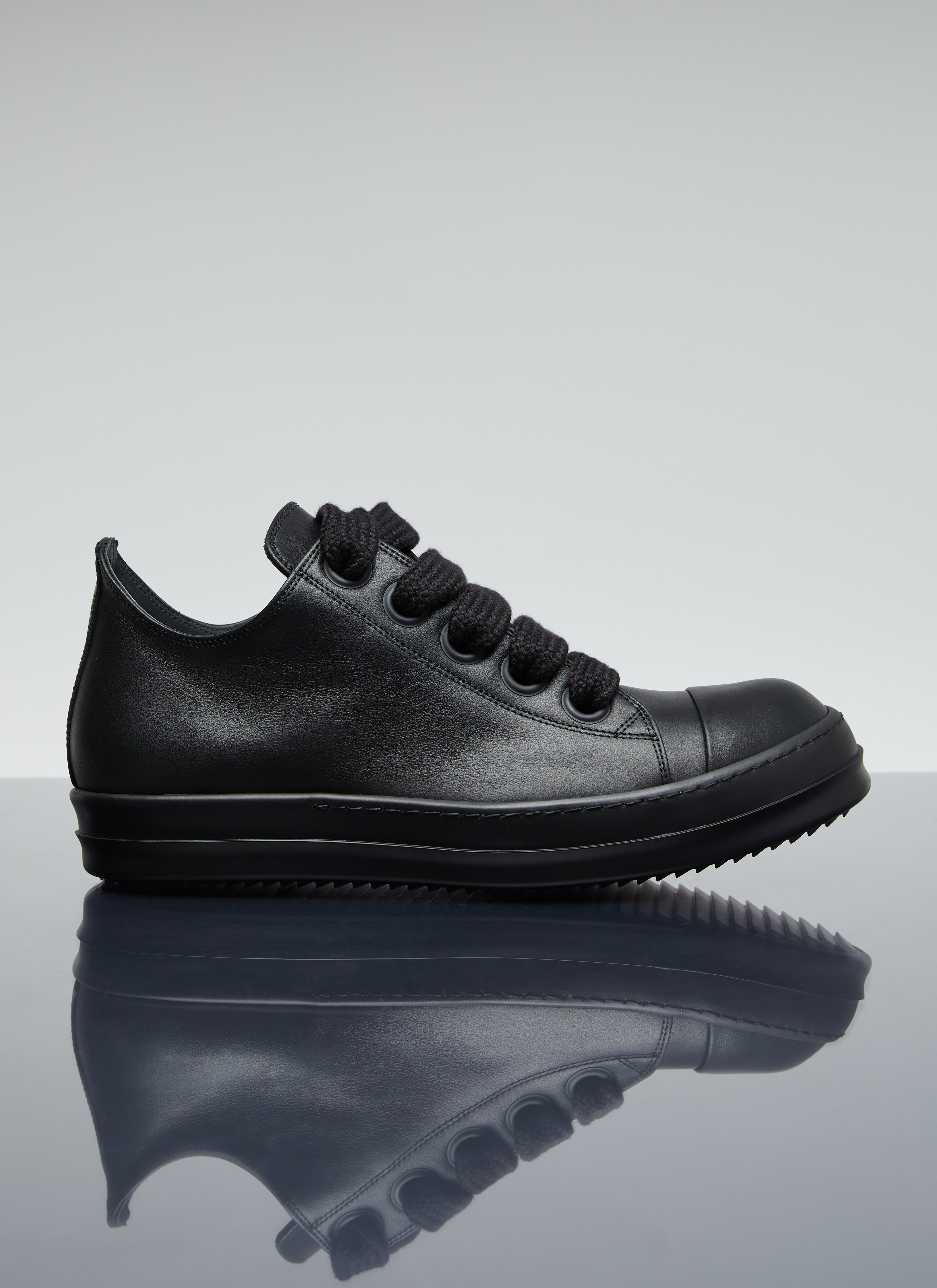 Rick Owens Men's Jumbo Laced Low Sneakers in Black