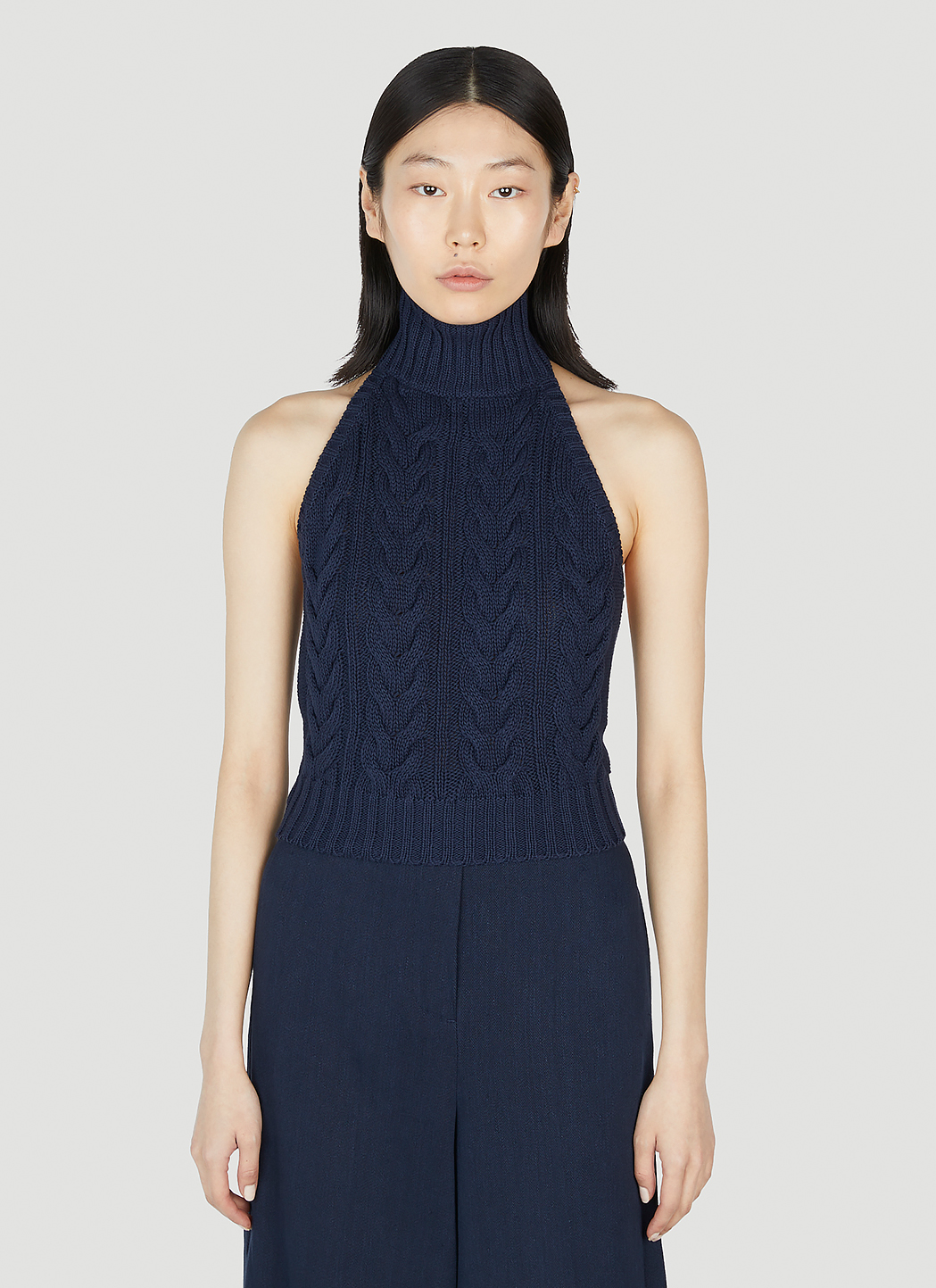 Max Mara Stallo Knitted Top in Blue | LN-CC