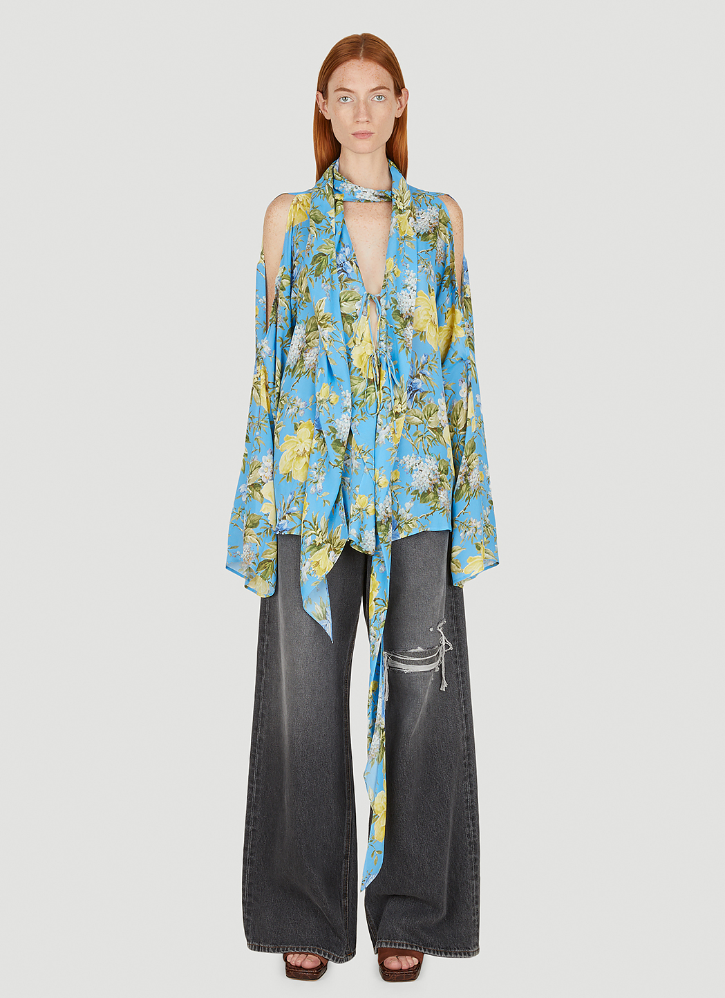 Floral Wrap Shirt