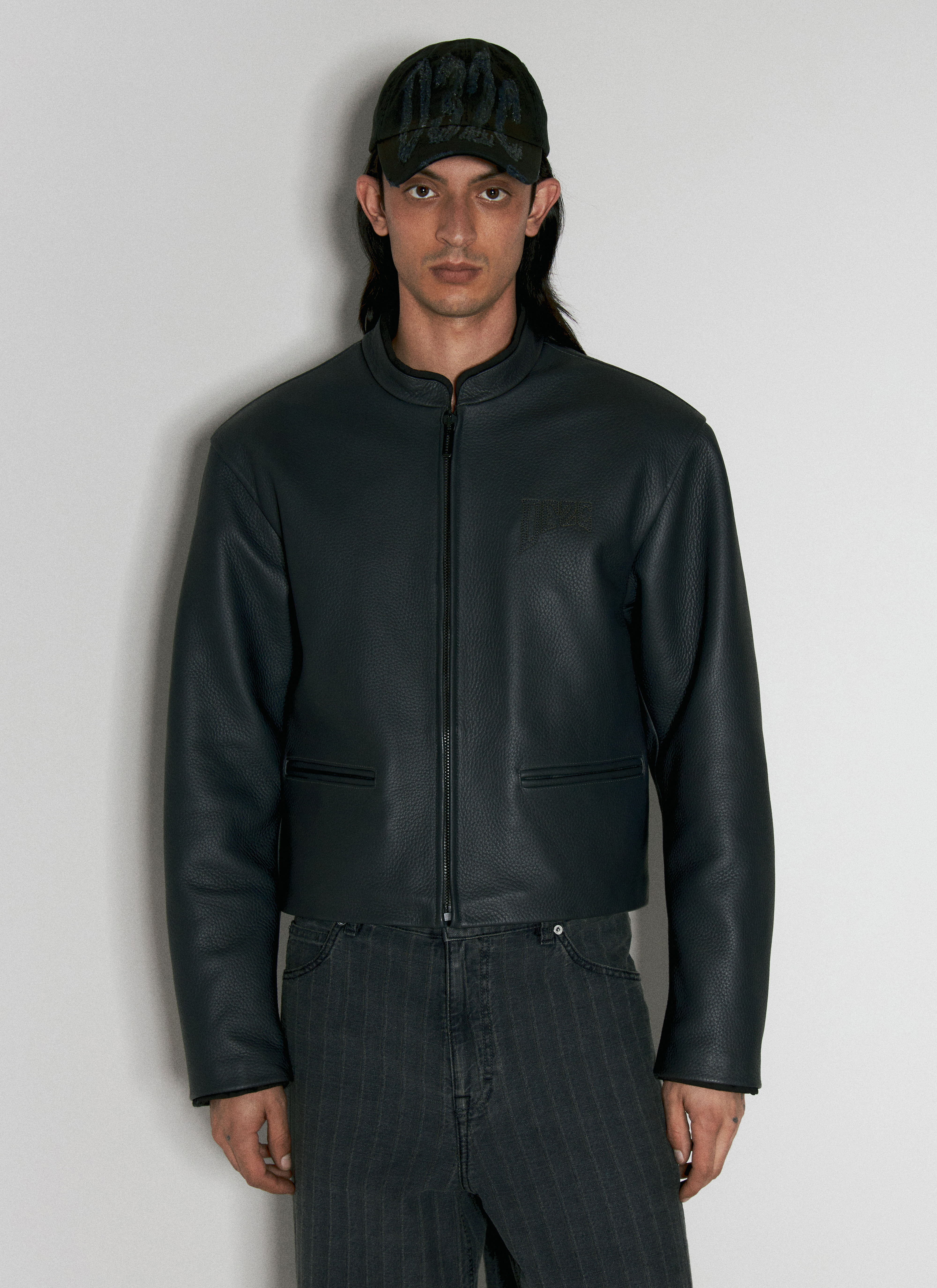 032c Men's' Attrition Leather Jacket in Black | LN-CC®