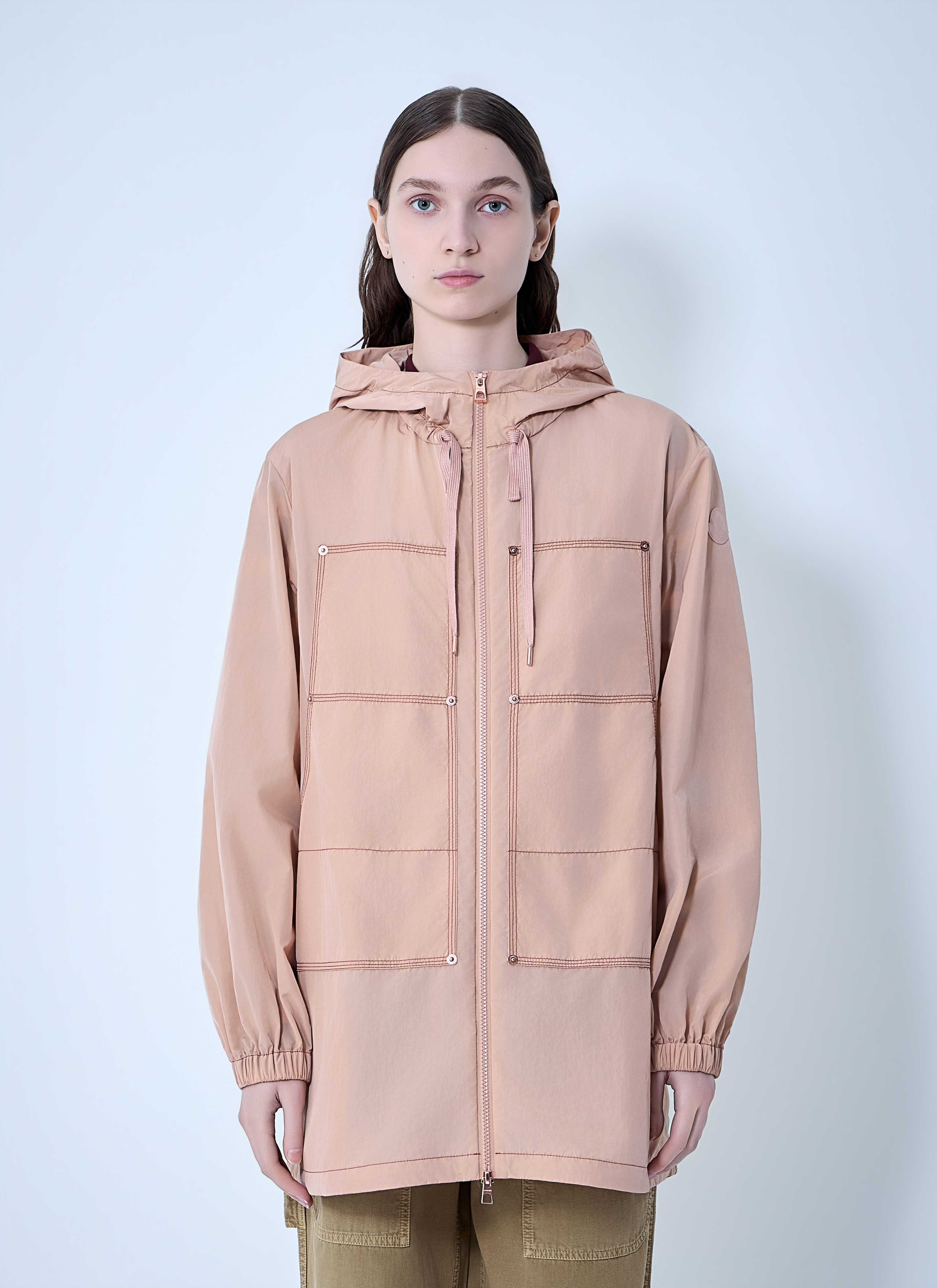 Moncler Women's Pink Hooded Zip Jacket - Woman Jackets 0