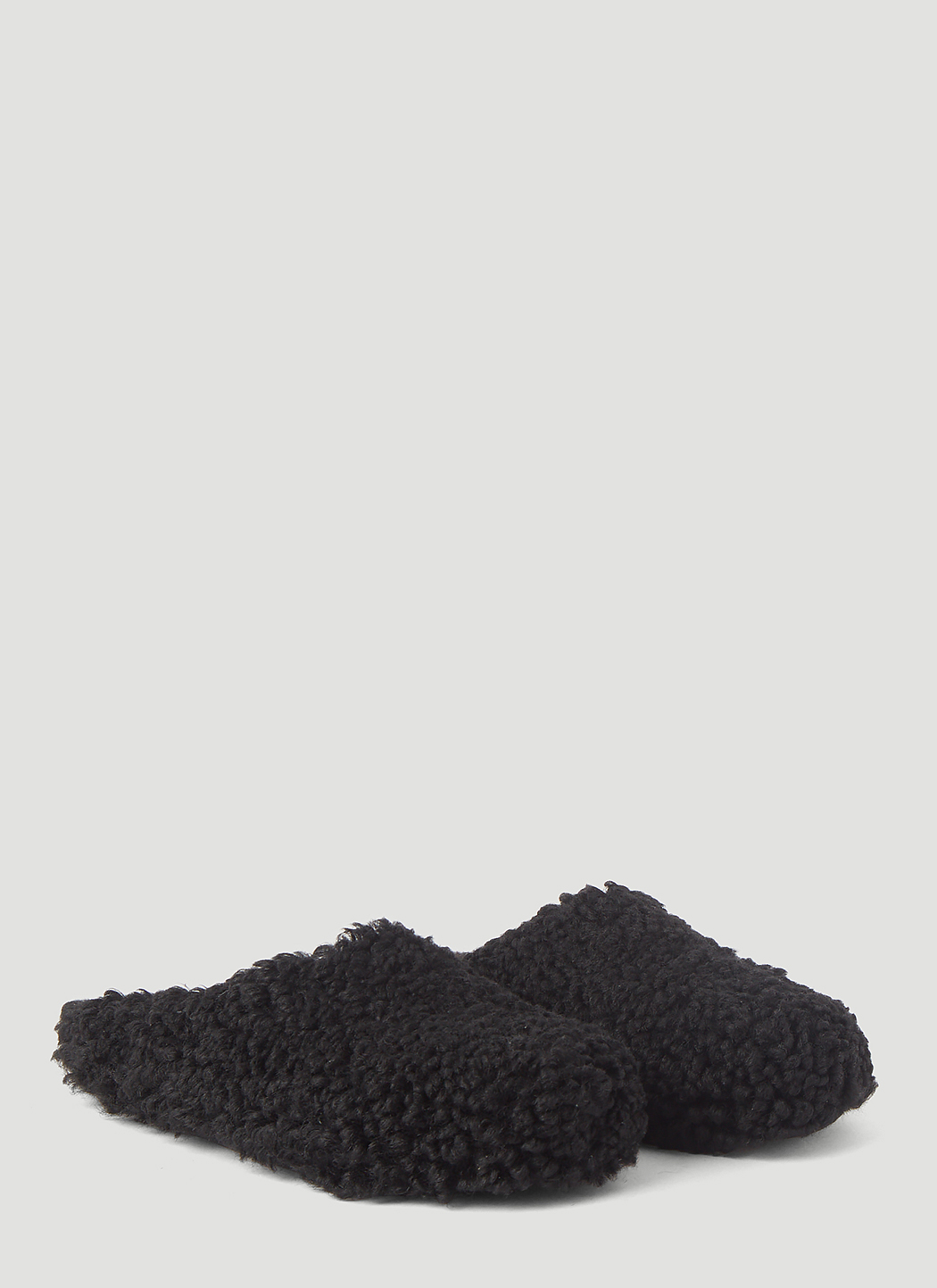 Marni Men's Shearling Fussbett Slippers in Black | LN-CC