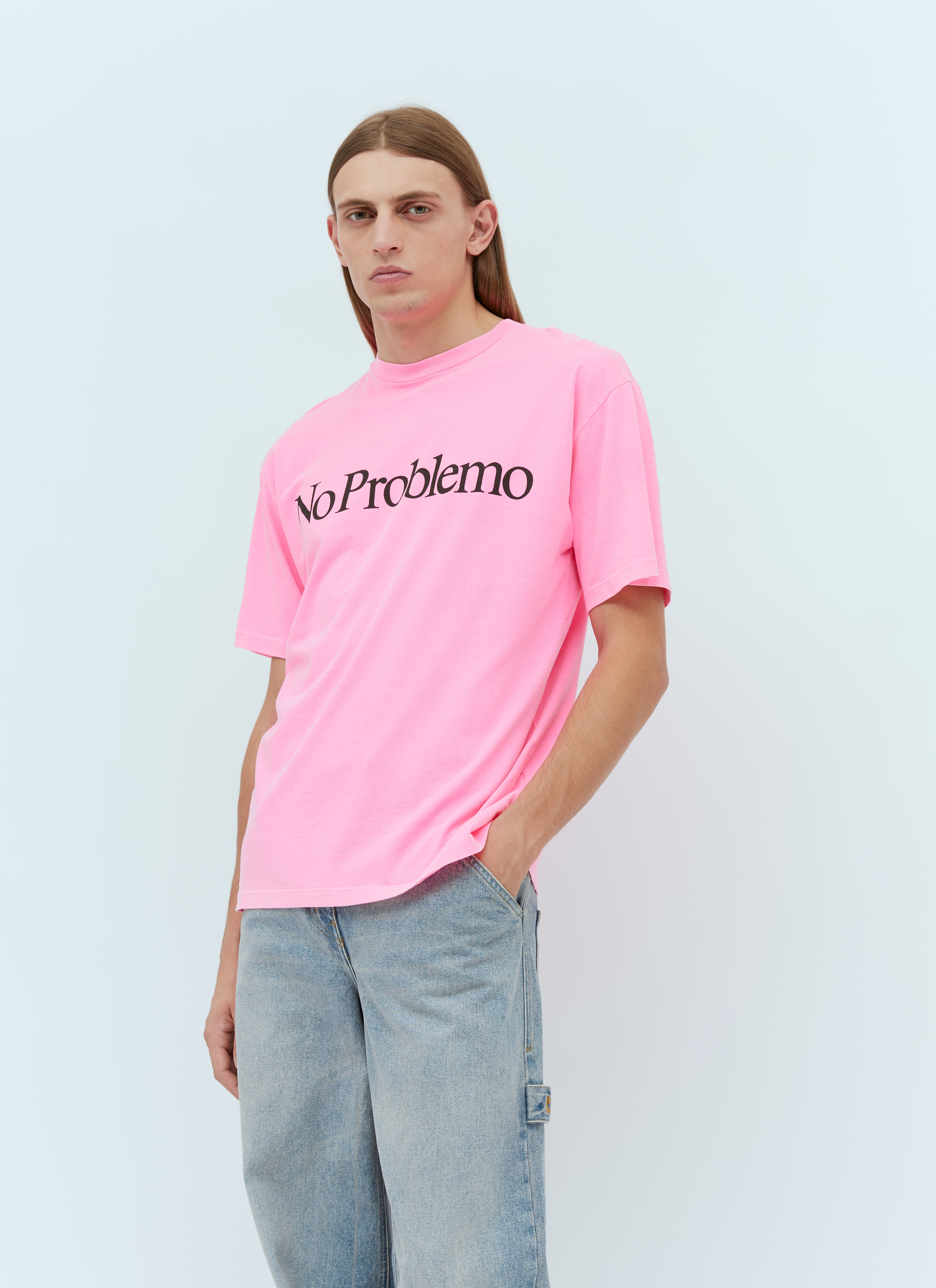 Aries Men's' No Problemo Fluoro T-Shirt in Pink | LN-CC®