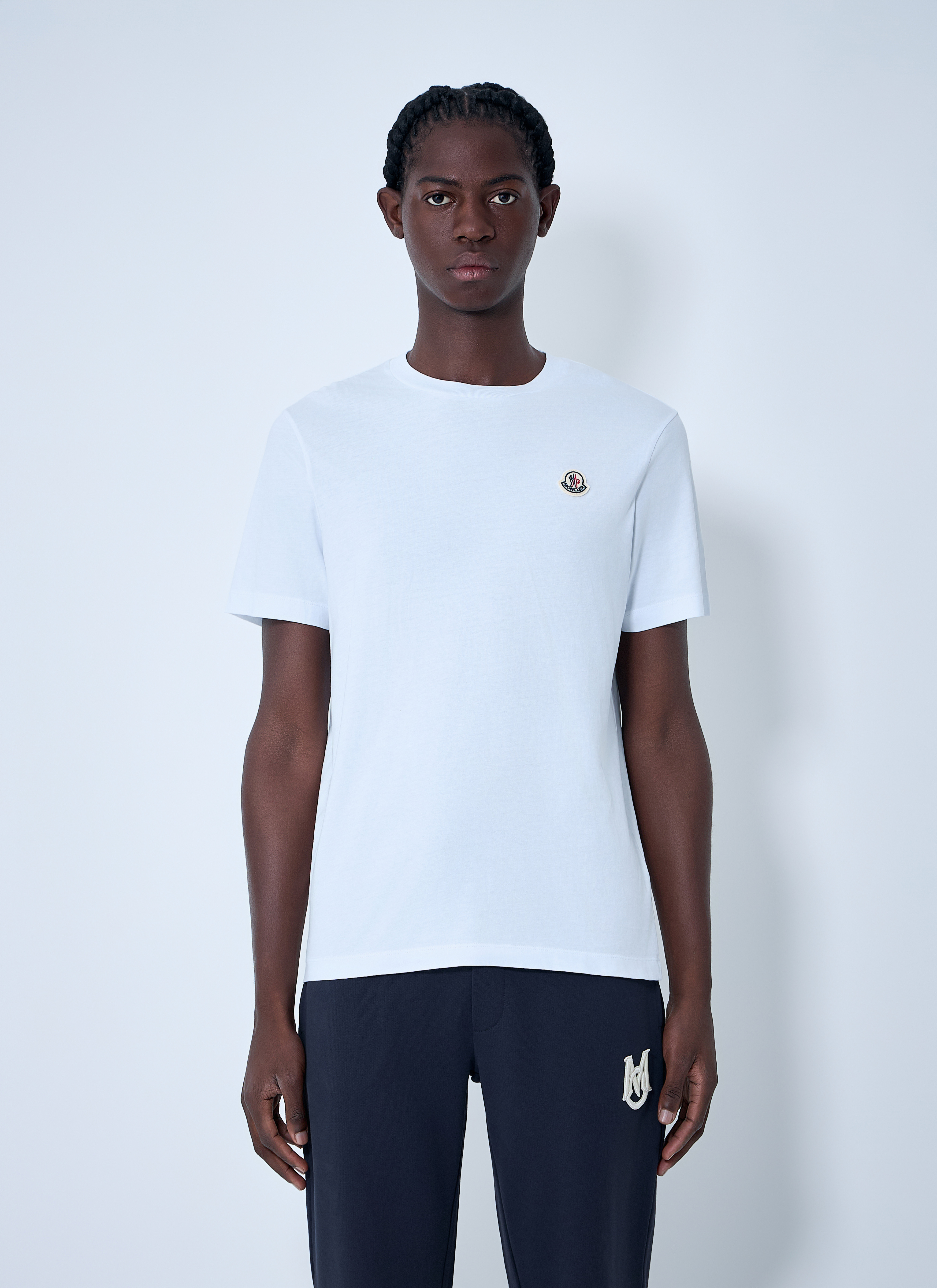 Moncler Men's' Set Of Three Logo Motif T-Shirts in White | LN-CC®
