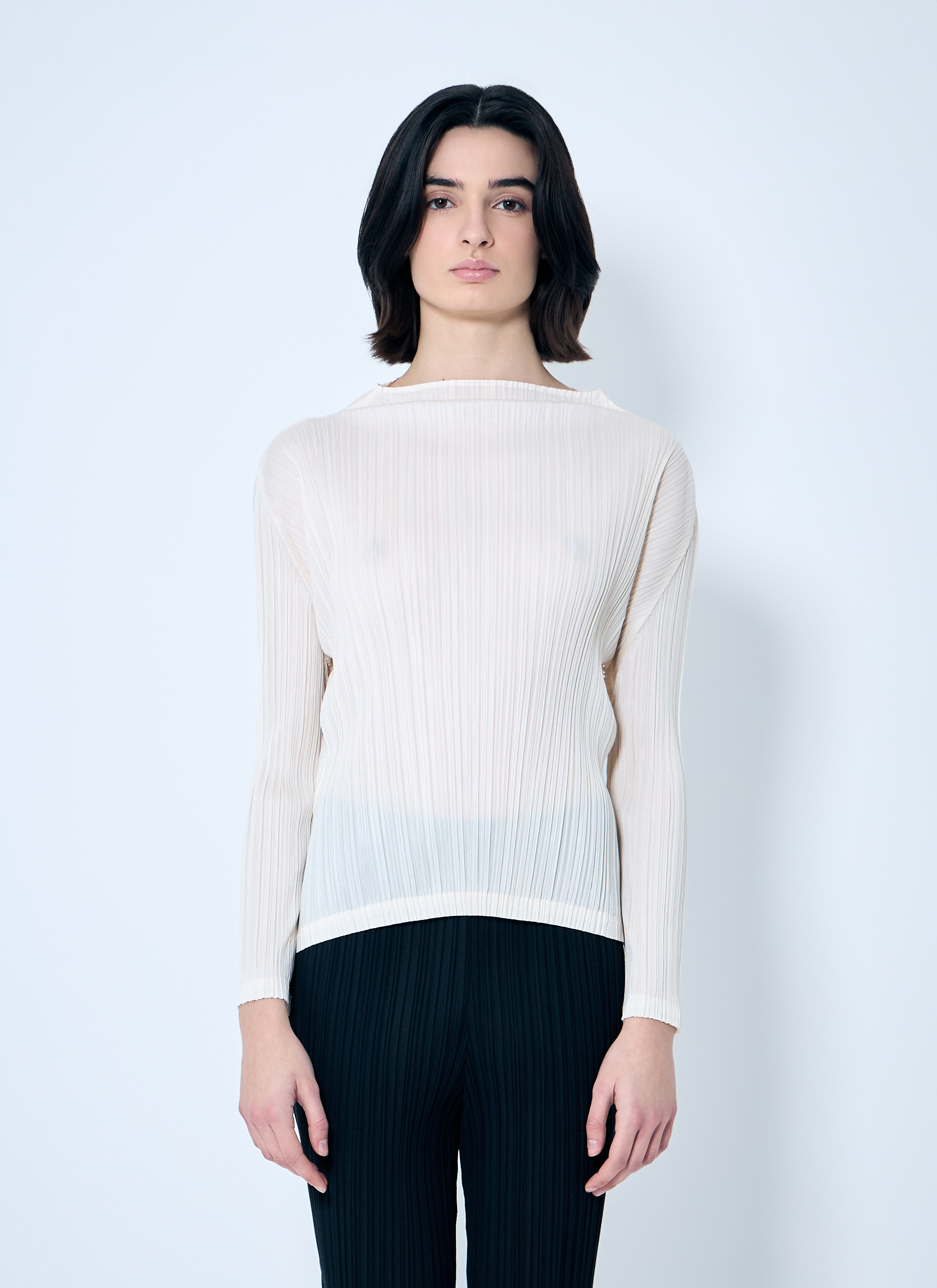 Pleats Please Issey Miyake Women's' Pleated Top in White | LN-CC®