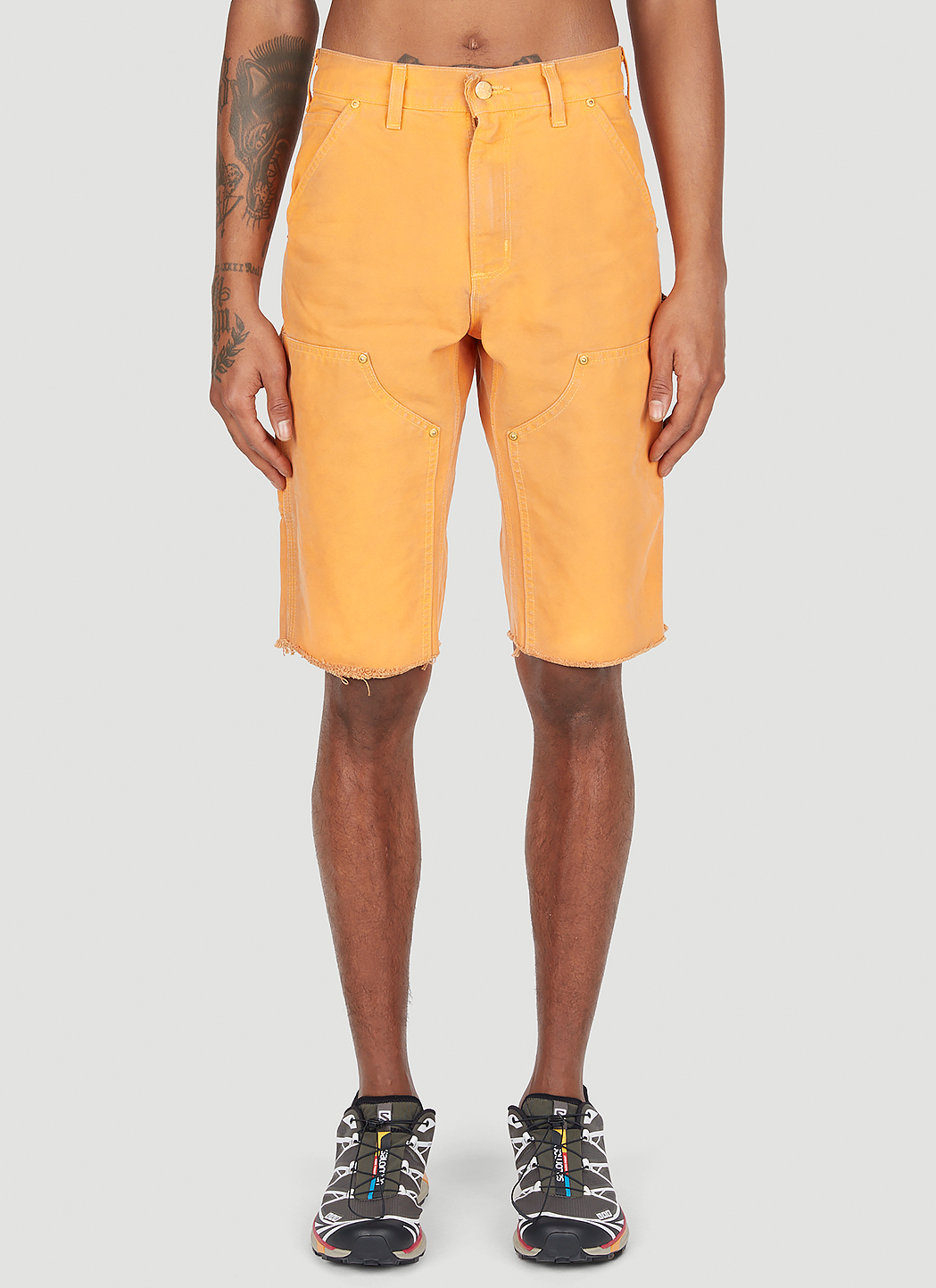 NOTSONORMAL Washed Working Shorts in Orange | LN-CC